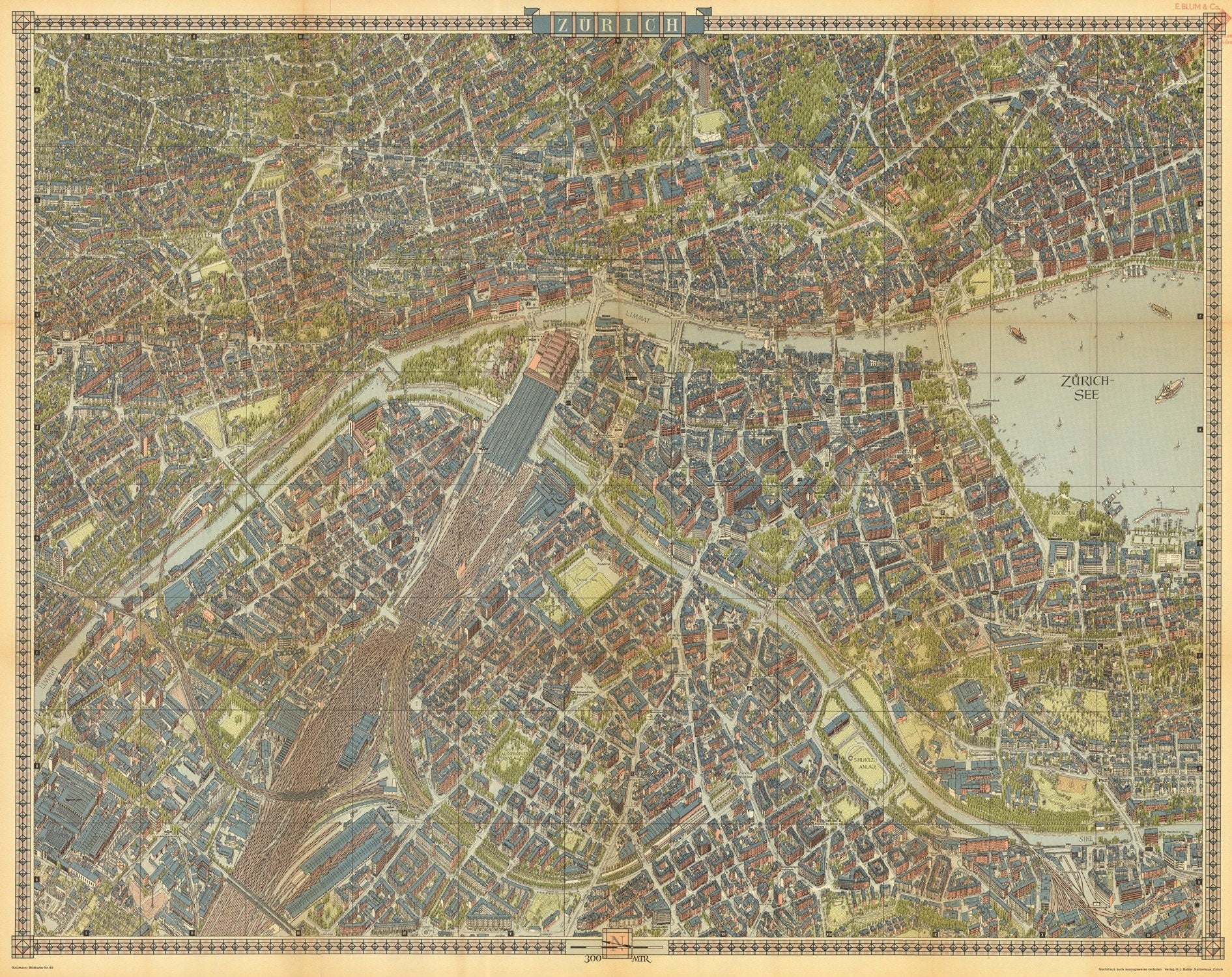 presentation of the map reproduction without a frame