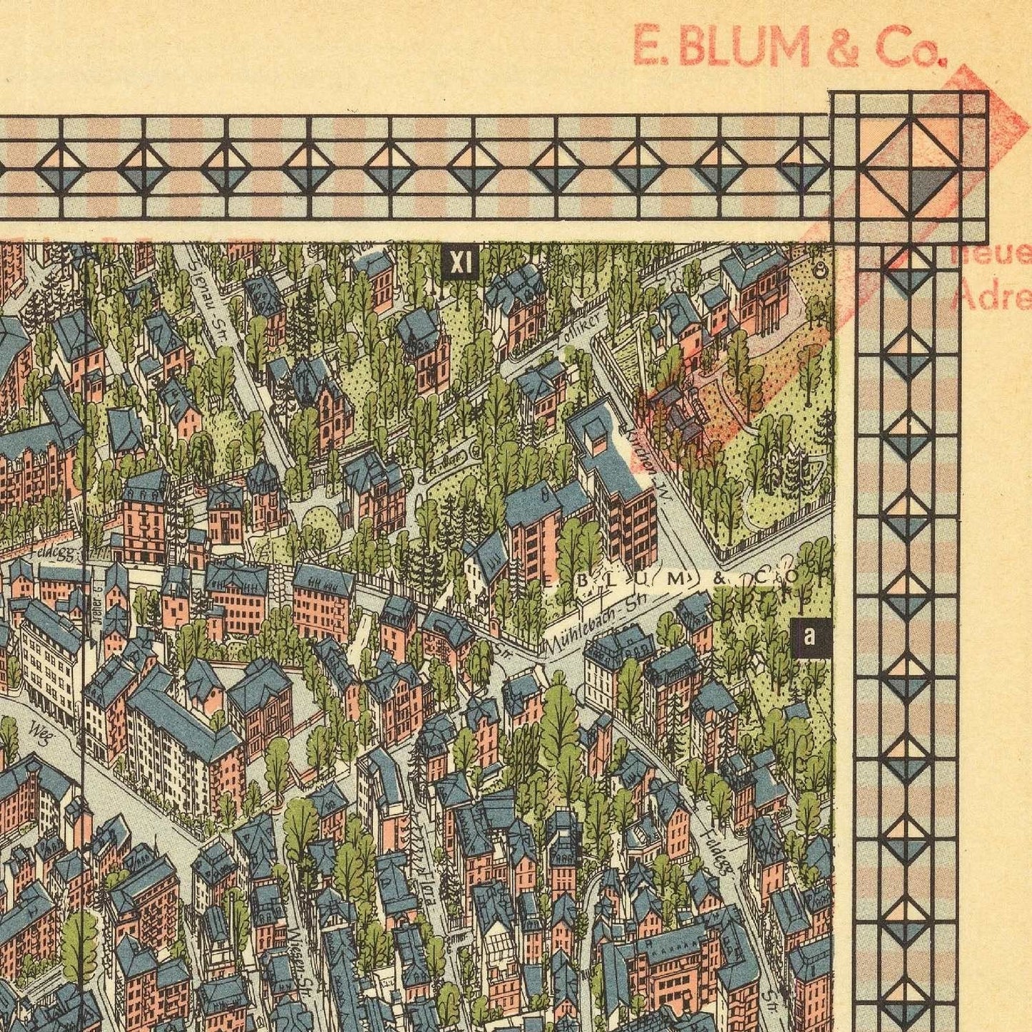 detail of the map from the top right corner