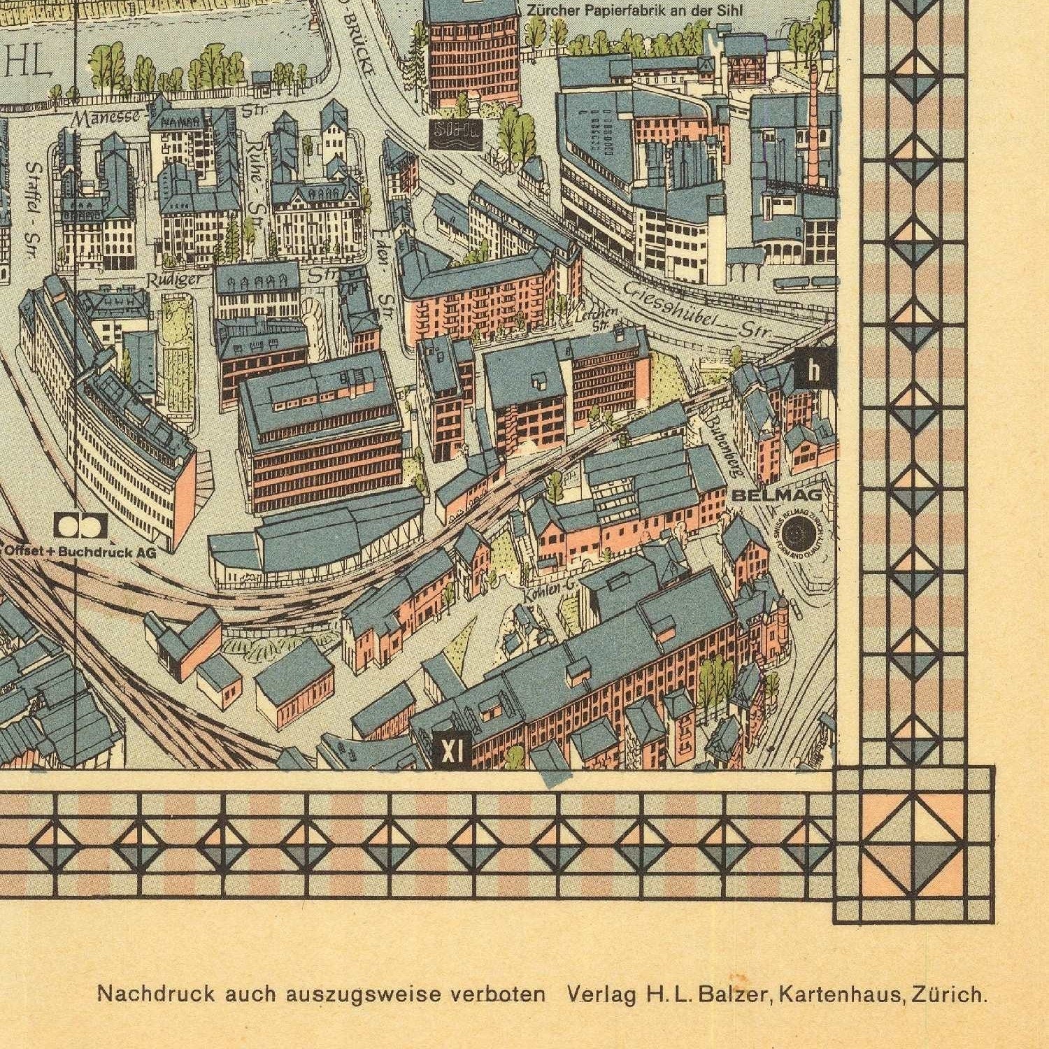 detail of the map from the bottom right corner