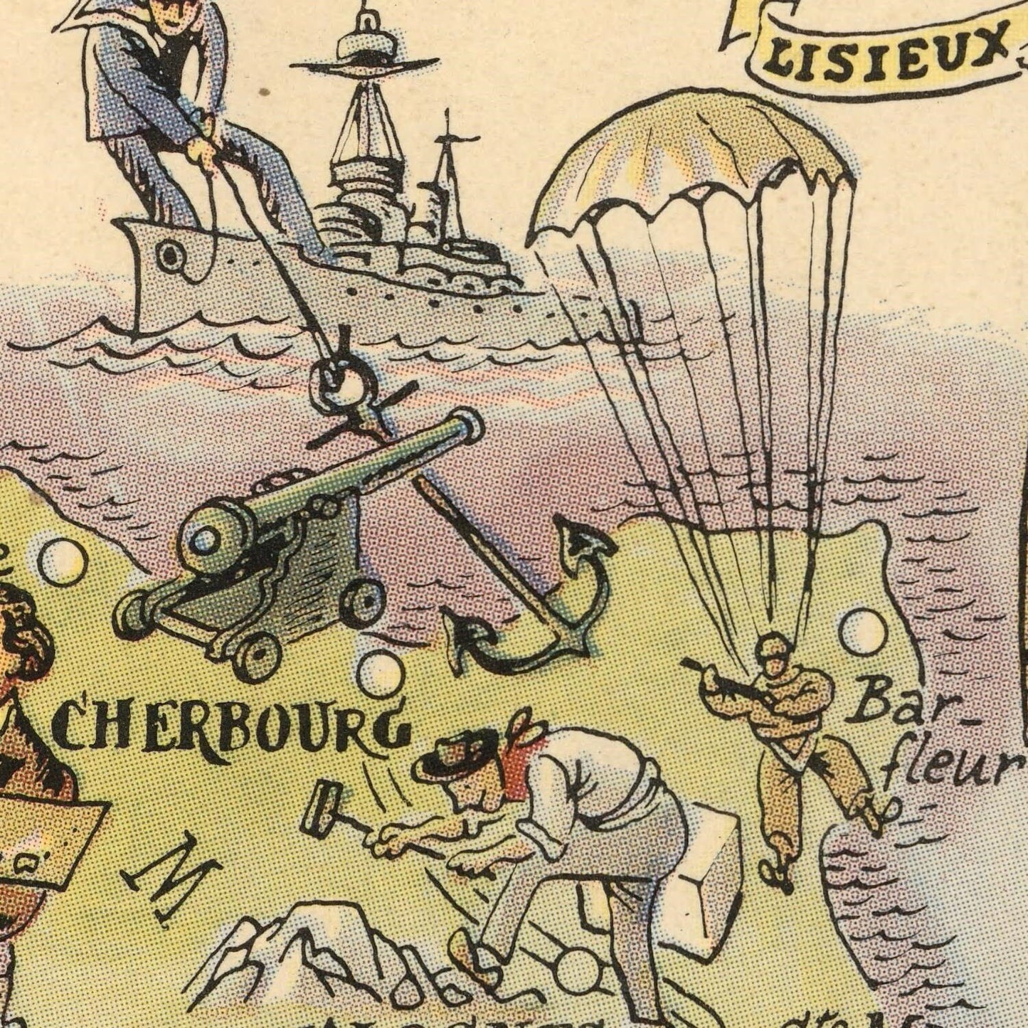 detail of the map from the centre left