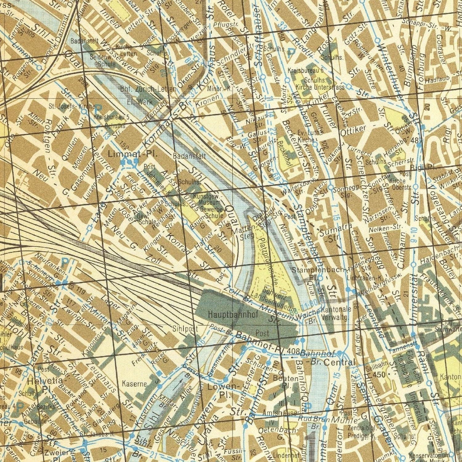 detail of the map from the centre 