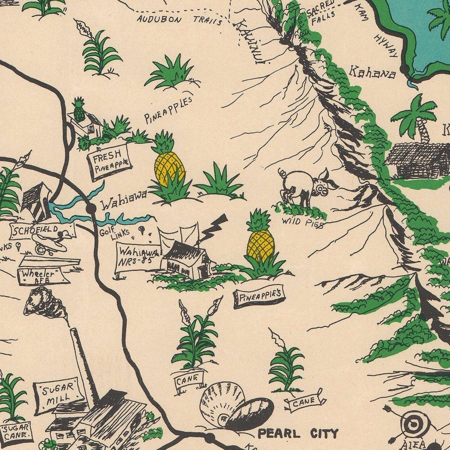 detail of the map from the centre 