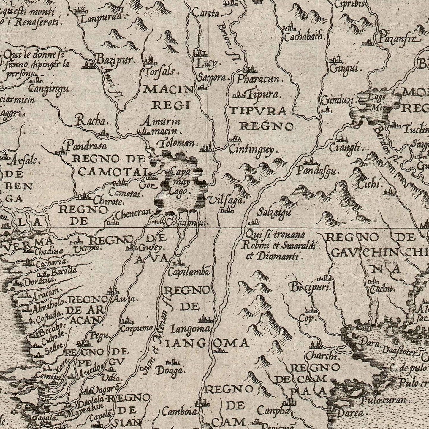 detail of the map from the centre 