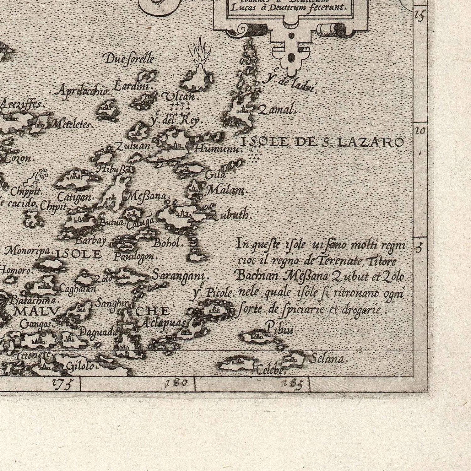 detail of the map from the bottom right corner