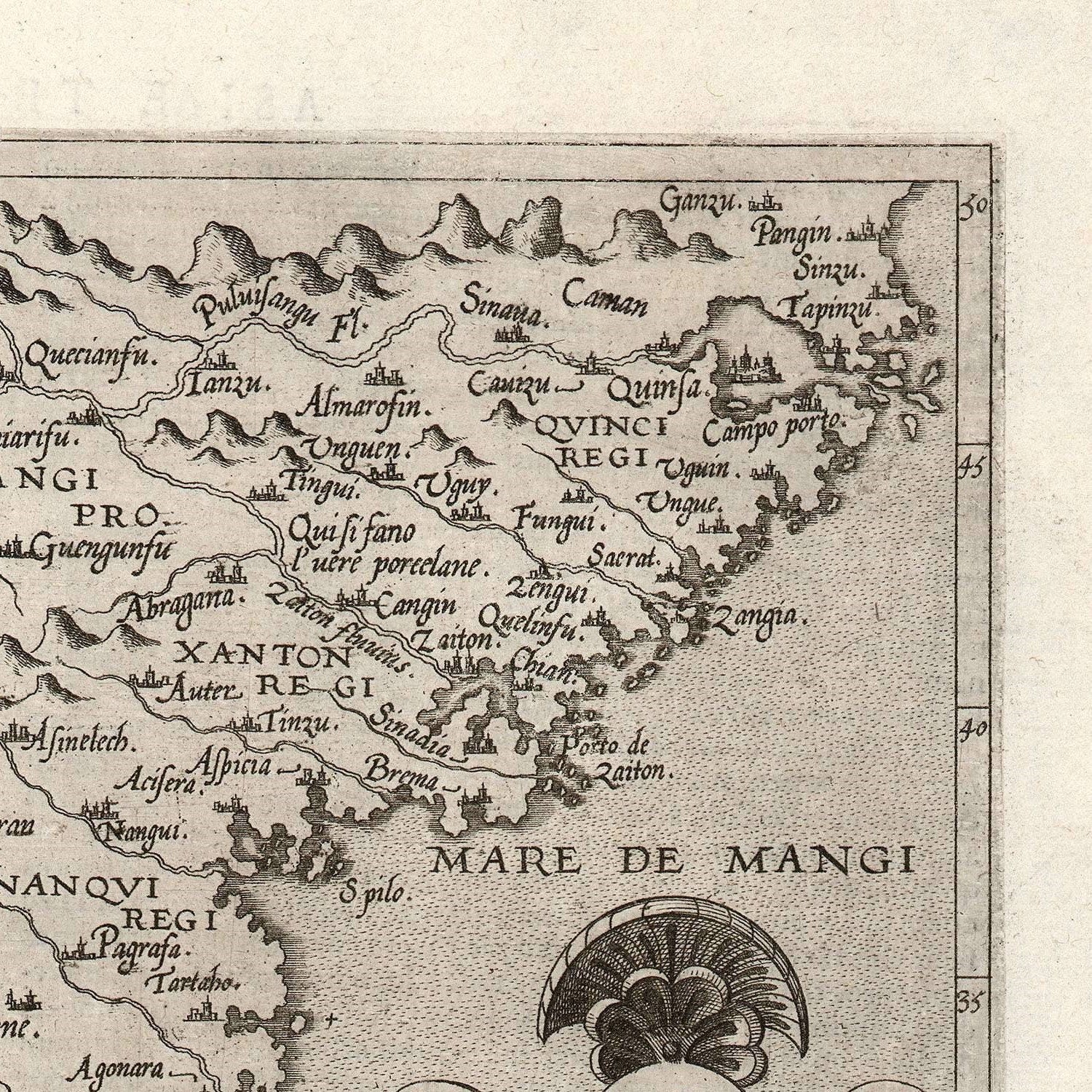 detail of the map from the top right corner