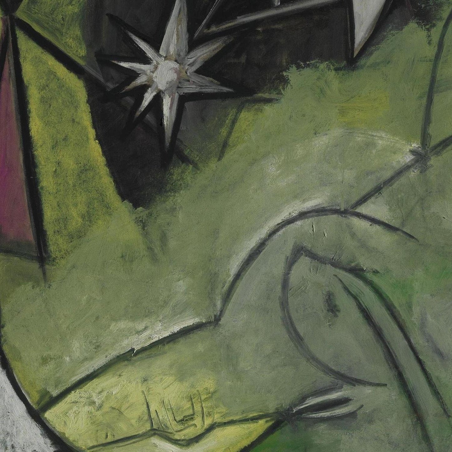 detail of the fine art reproduction from the centre left