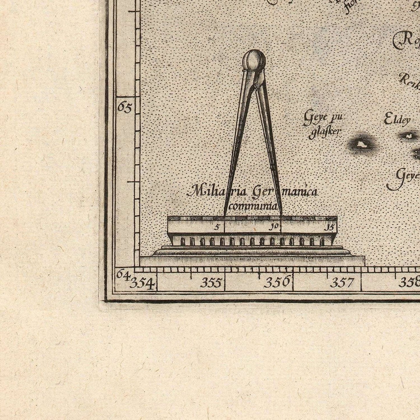 detail of the map from the bottom left corner