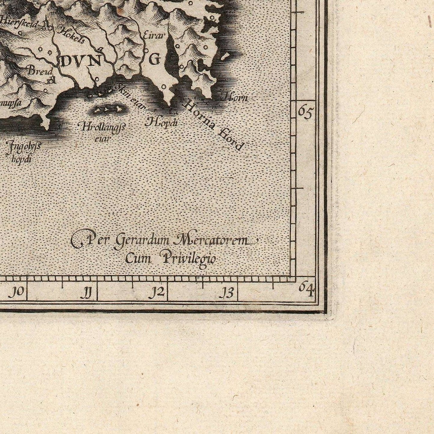 detail of the map from the bottom right corner