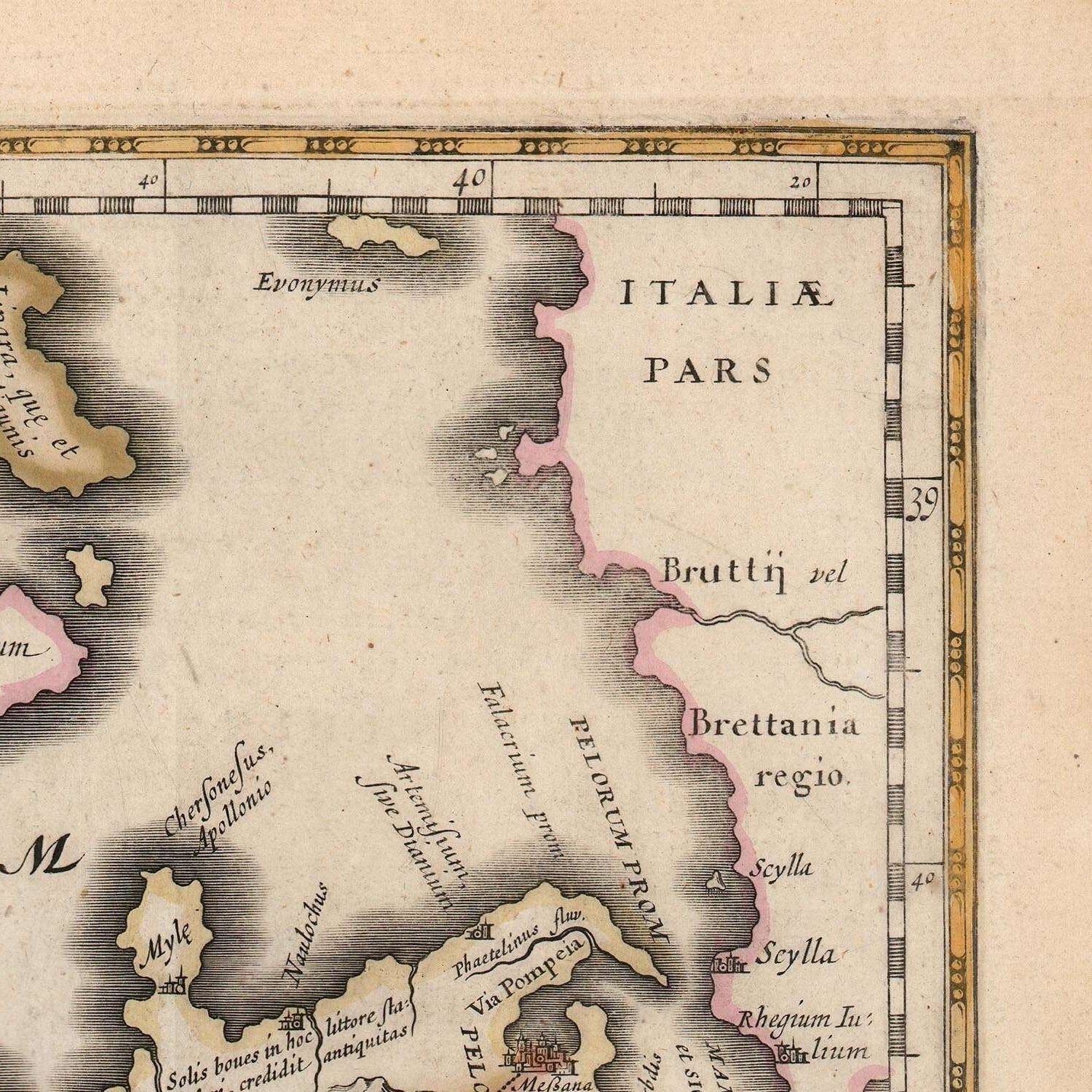 detail of the map from the top right corner