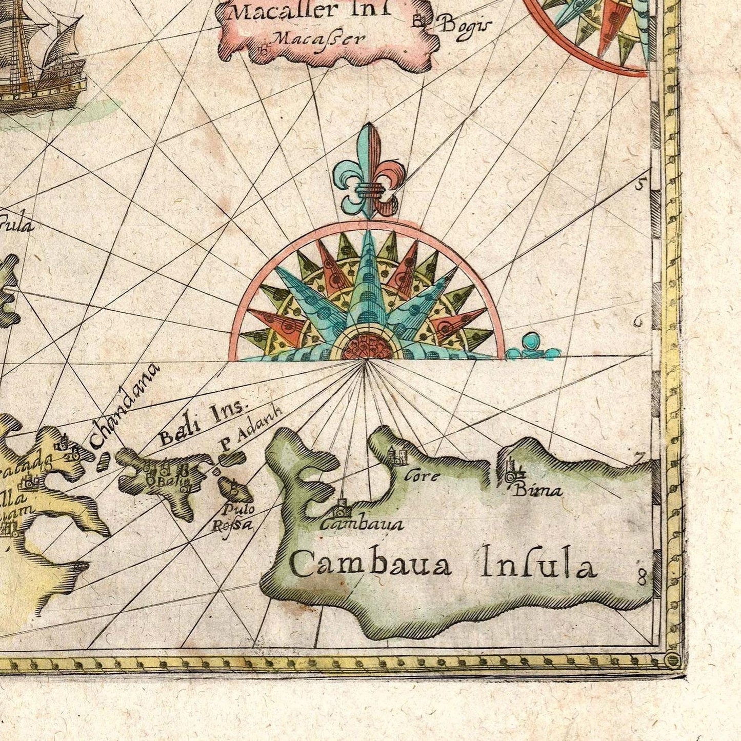 detail of the map from the bottom right corner