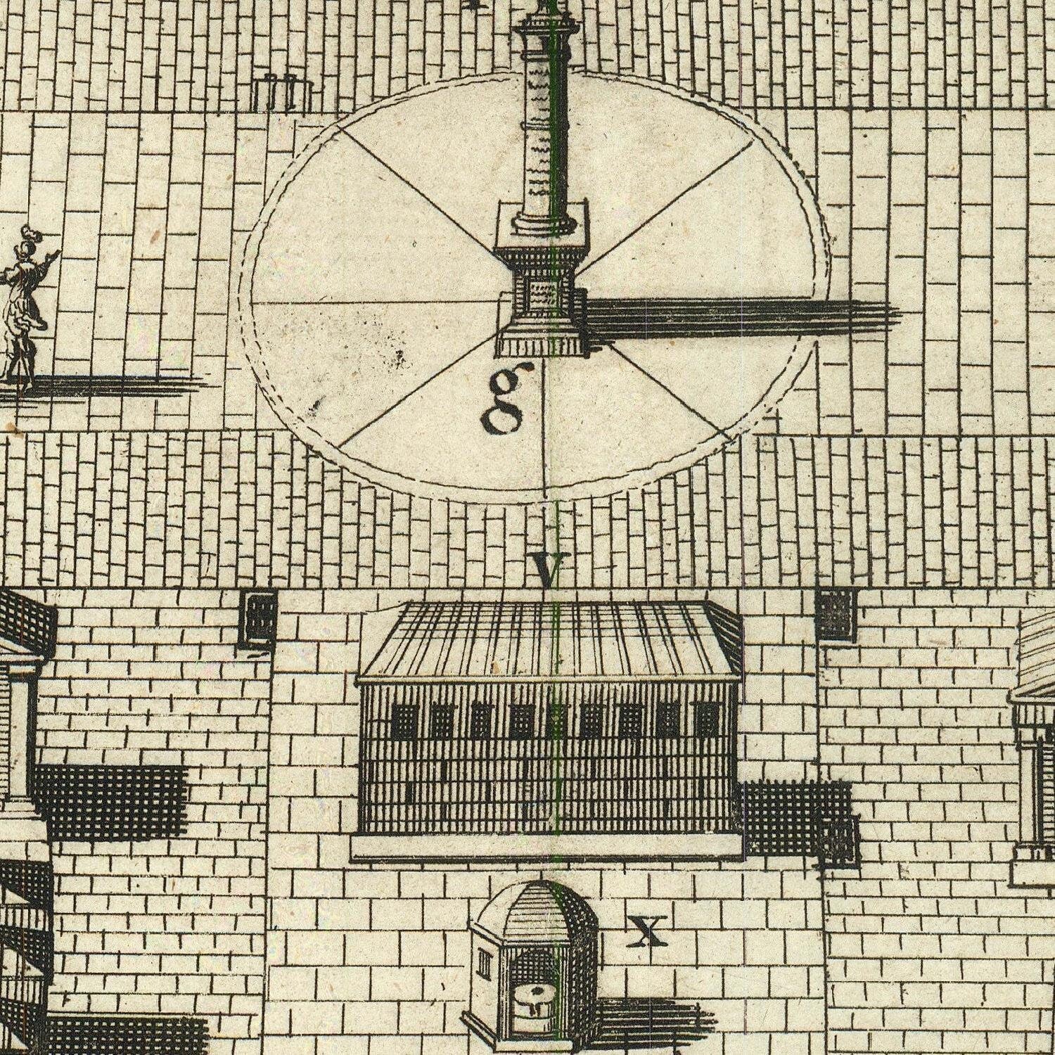 detail of the engraving reproduction from the centre 