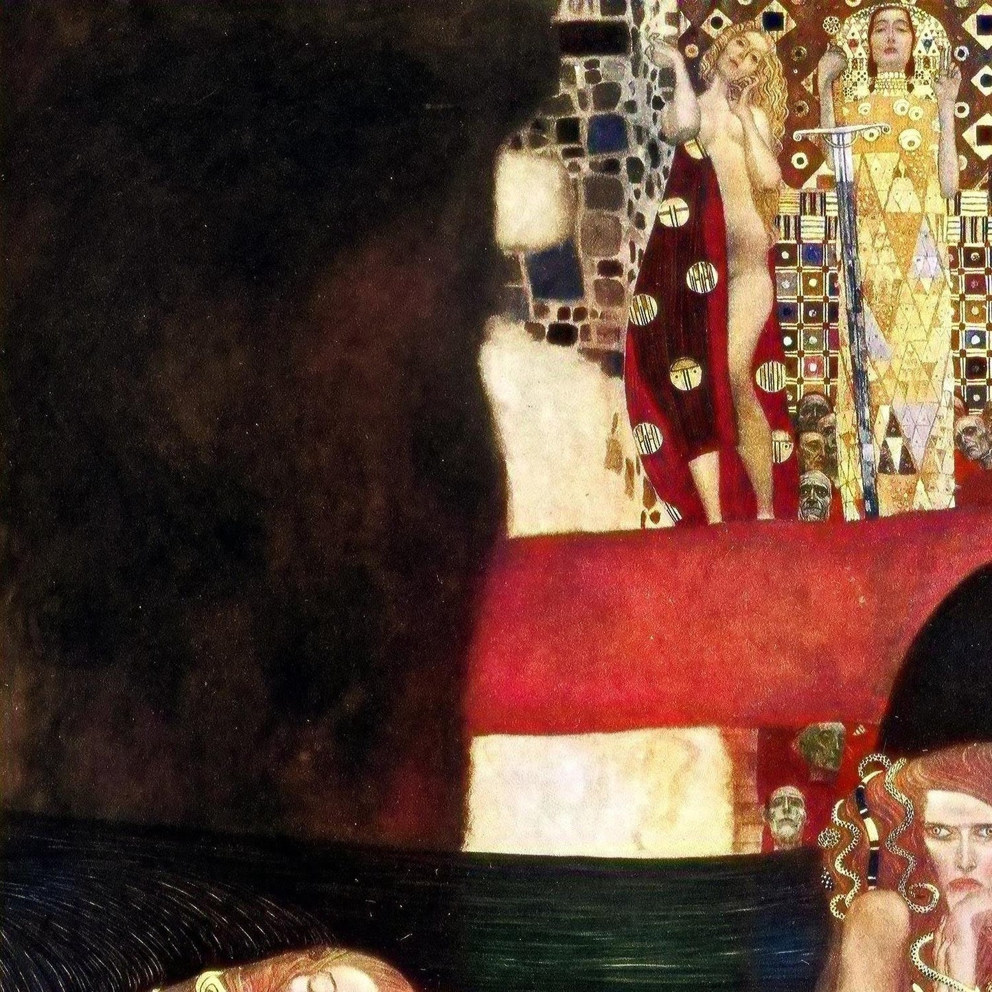 detail of the fine art reproduction from the top left corner