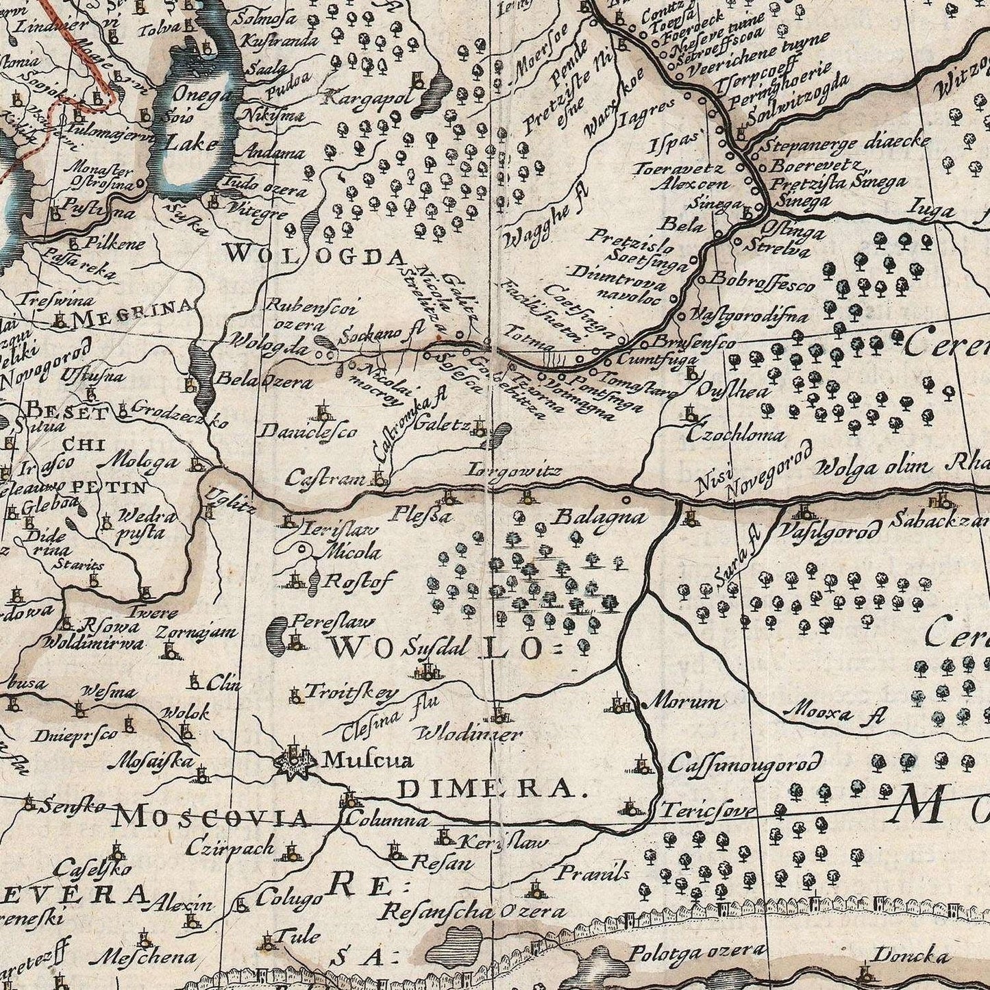 detail of the map from the centre 