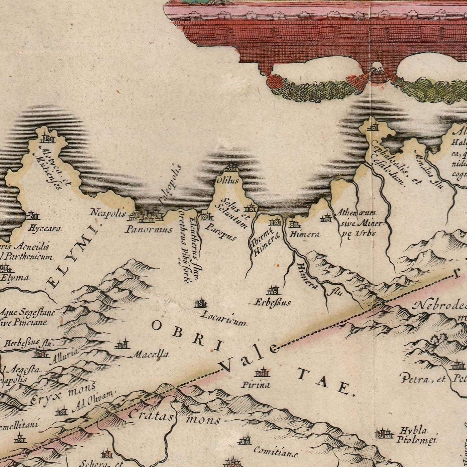 detail of the map from the centre left