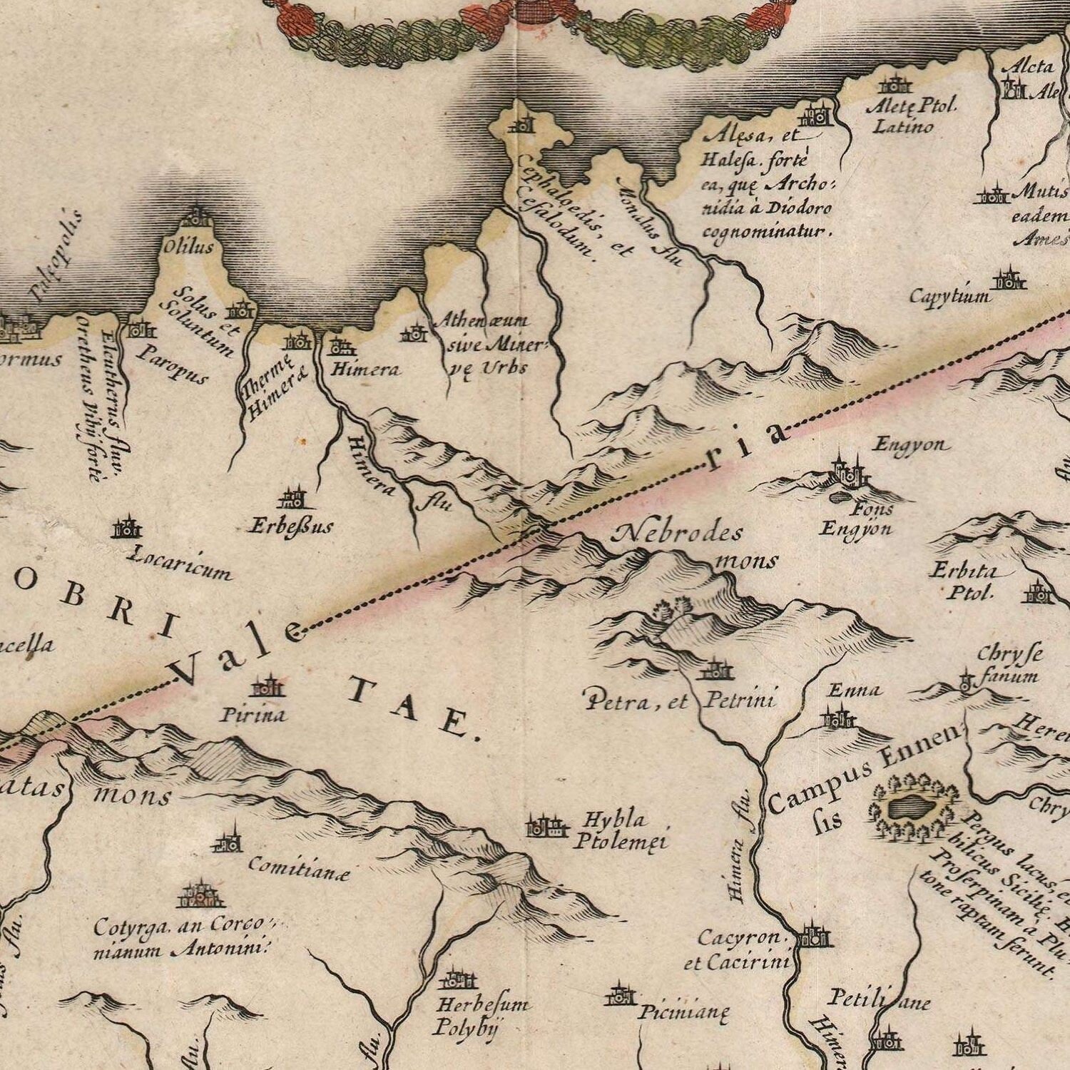 detail of the map from the centre 