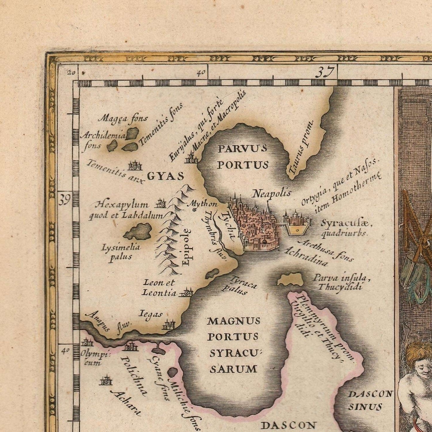 detail of the map from the top left corner