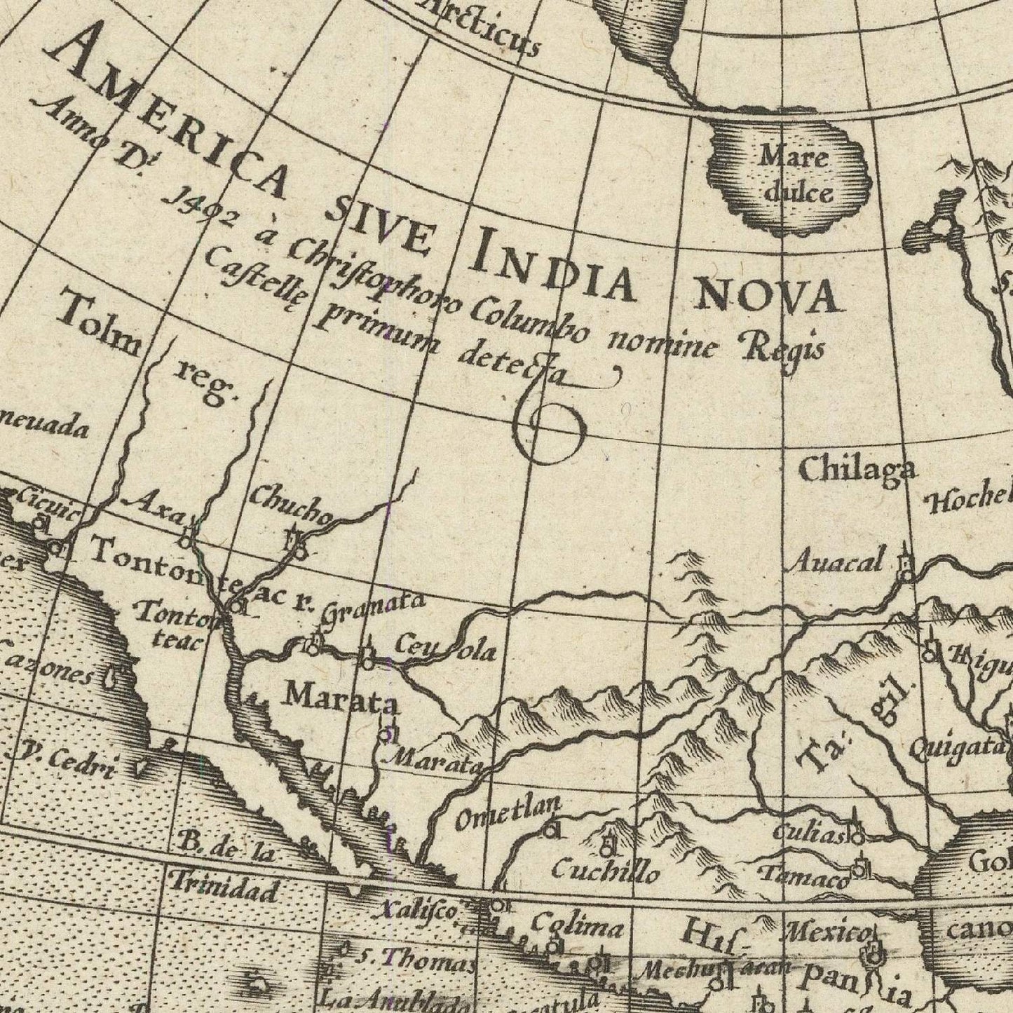 detail of the map from the centre left