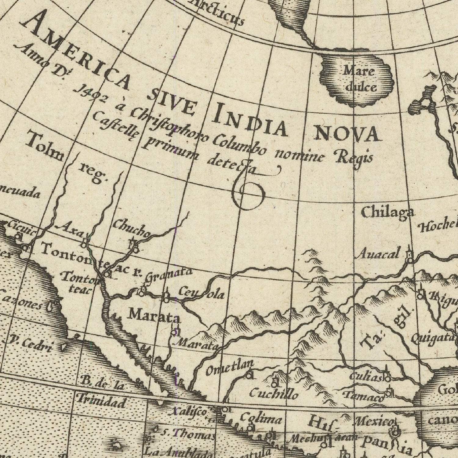 detail of the map from the centre left