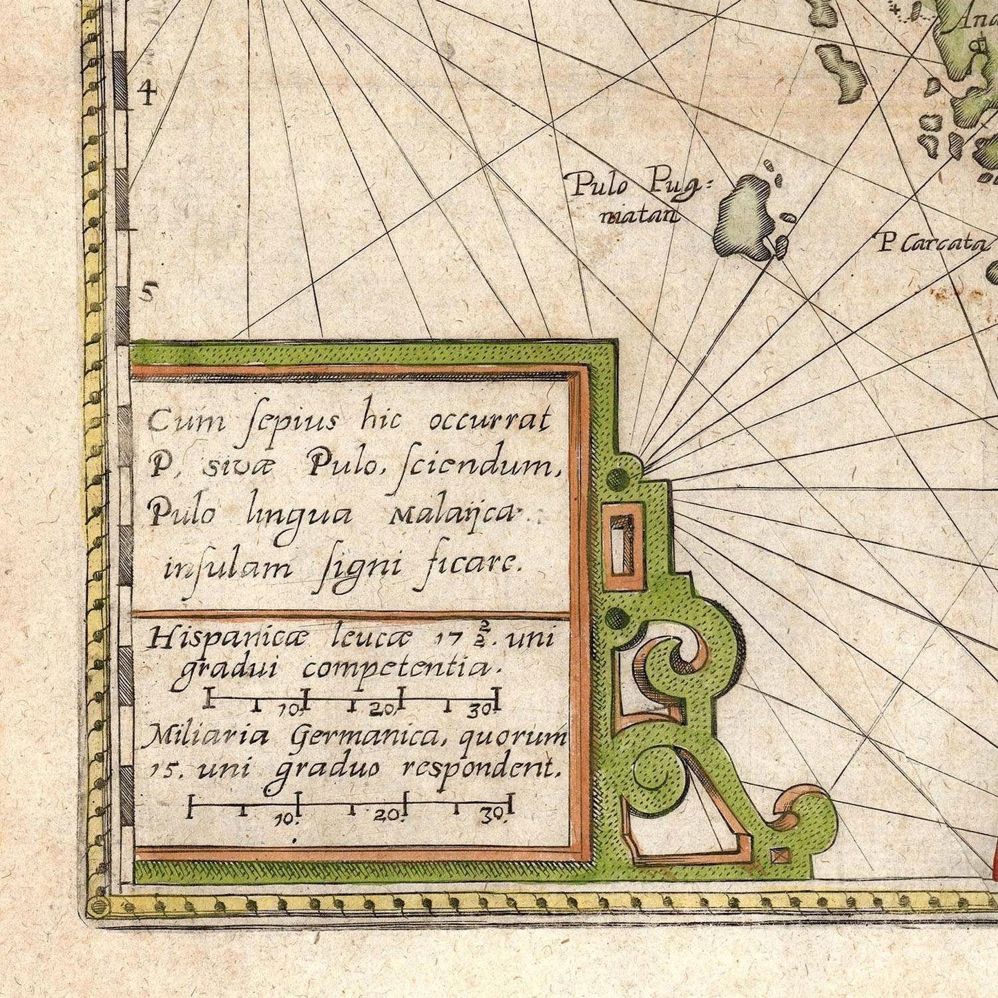 detail of the map from the bottom left corner