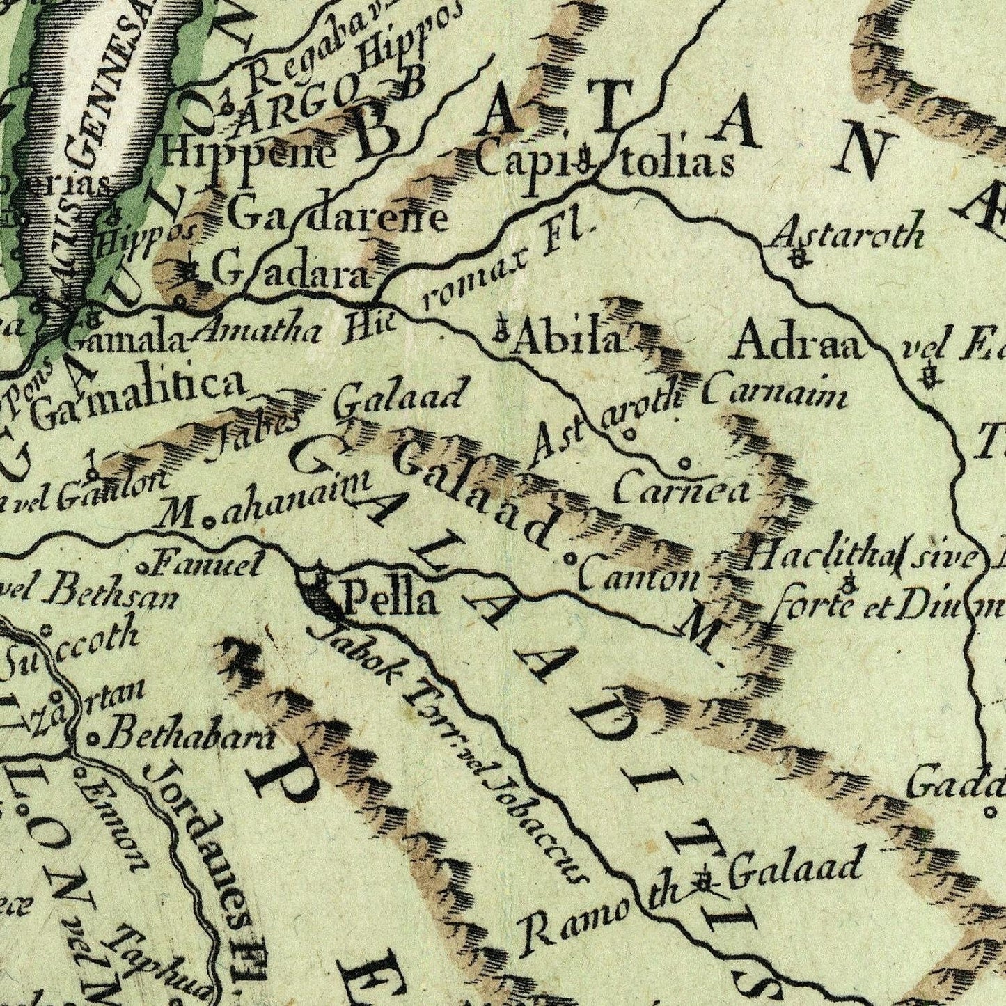 detail of the map from the centre 