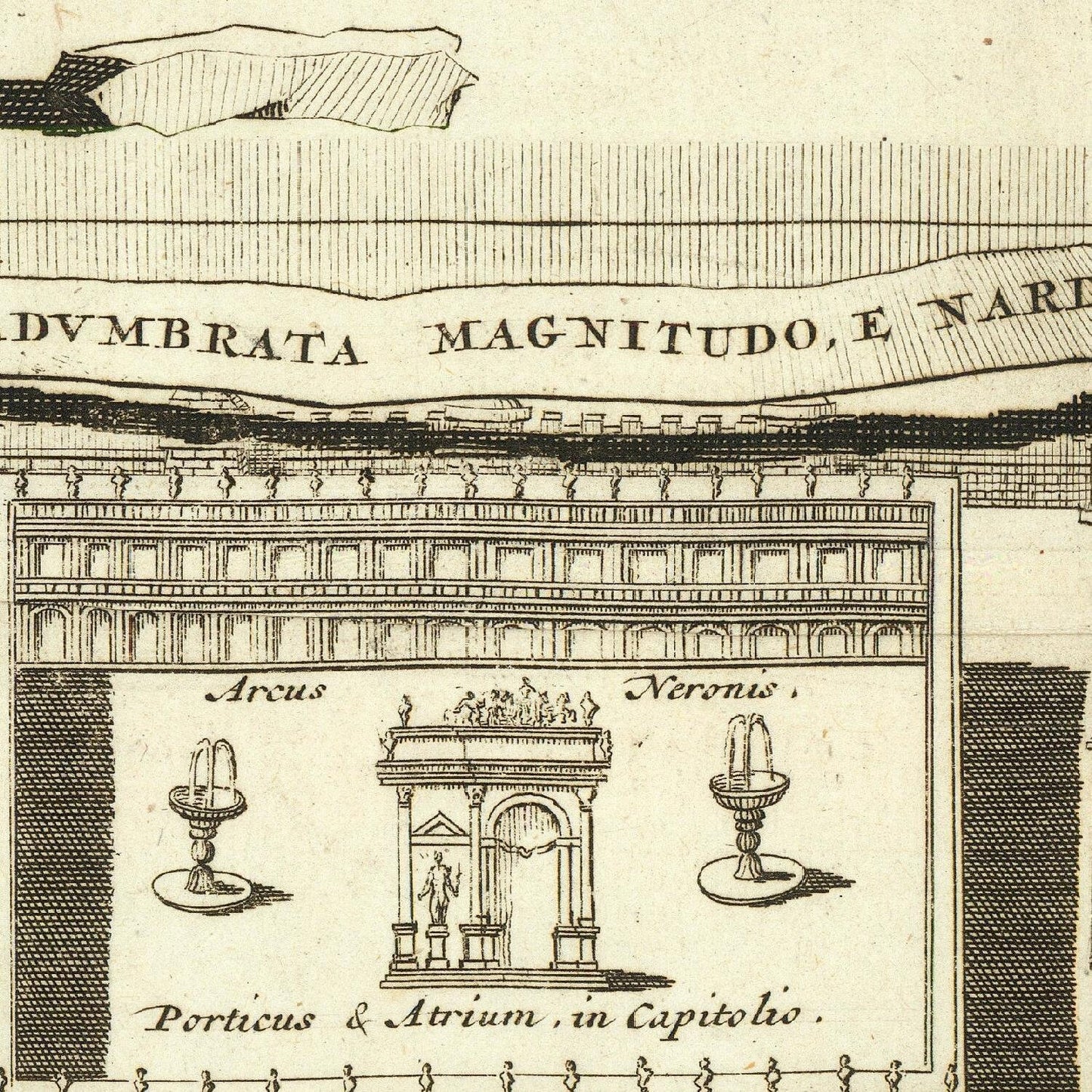 detail of the engraving reproduction from the centre 