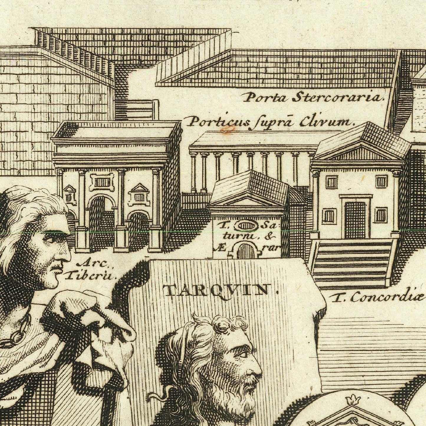 detail of the engraving reproduction from the centre left