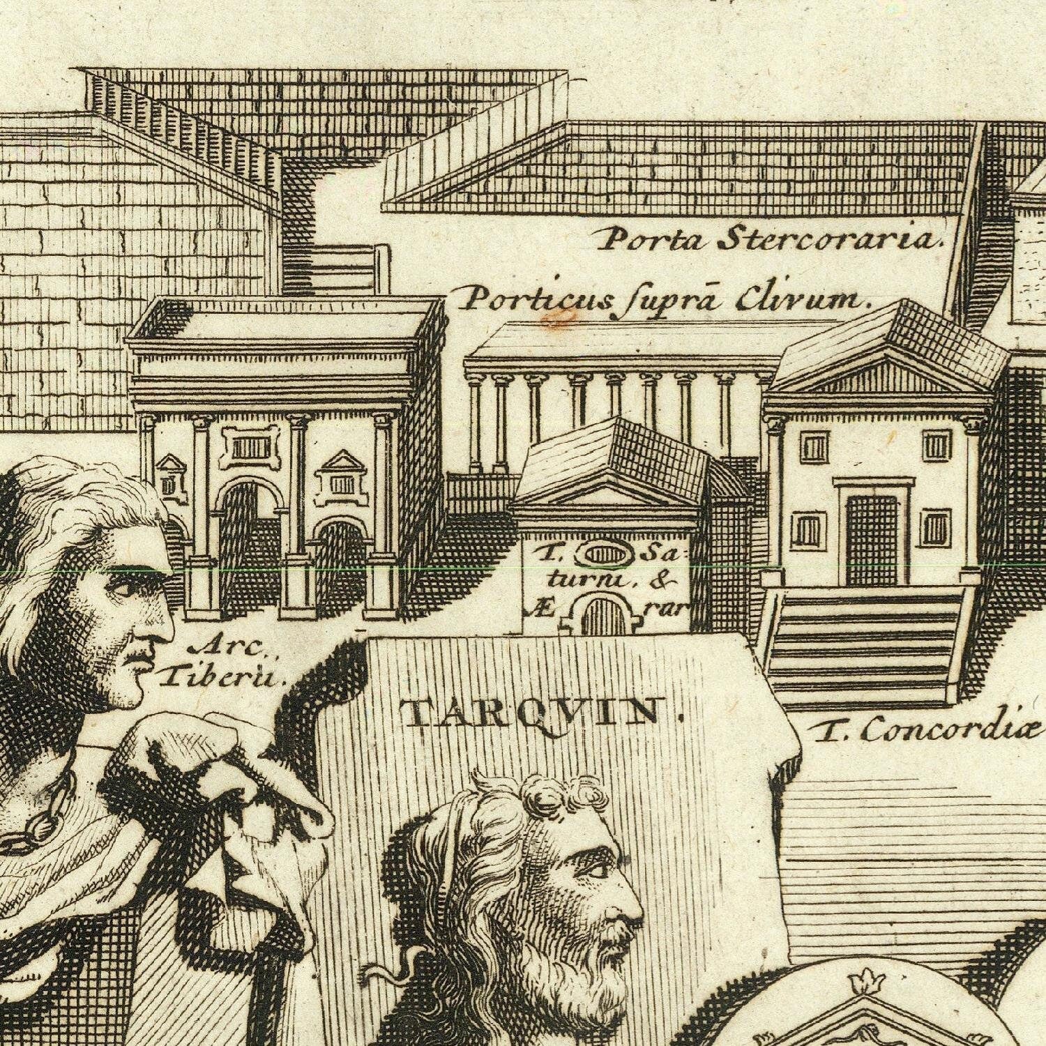 detail of the engraving reproduction from the centre left