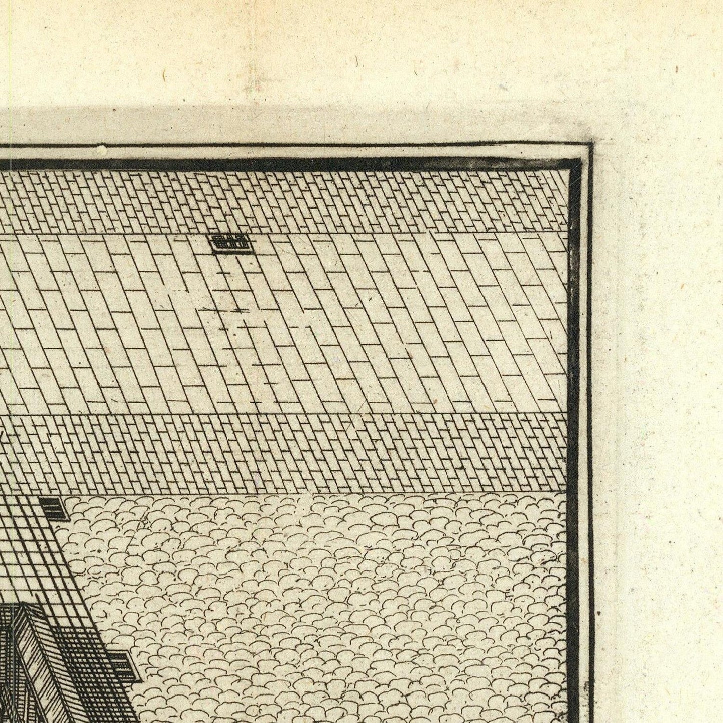 detail of the engraving reproduction from the top right corner