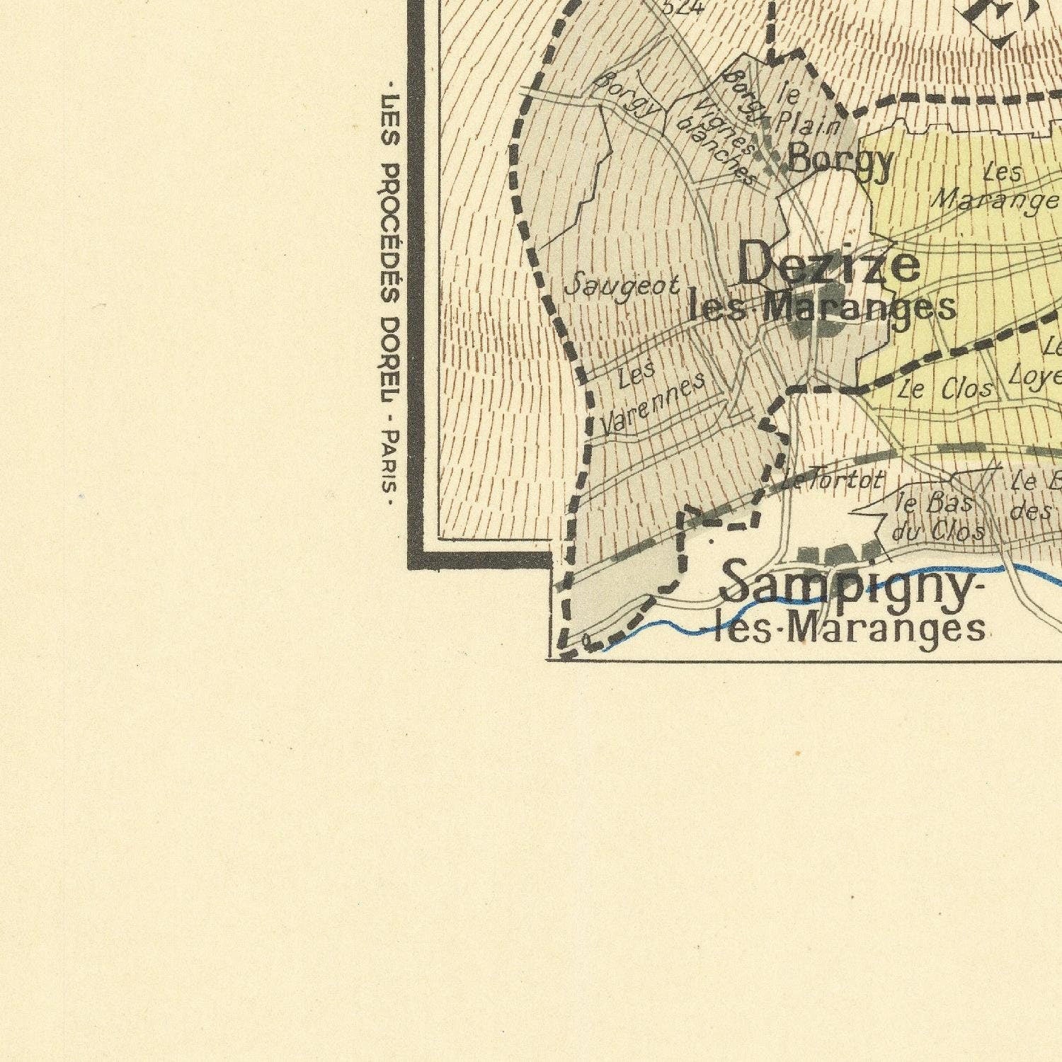 detail of the map from the bottom left corner