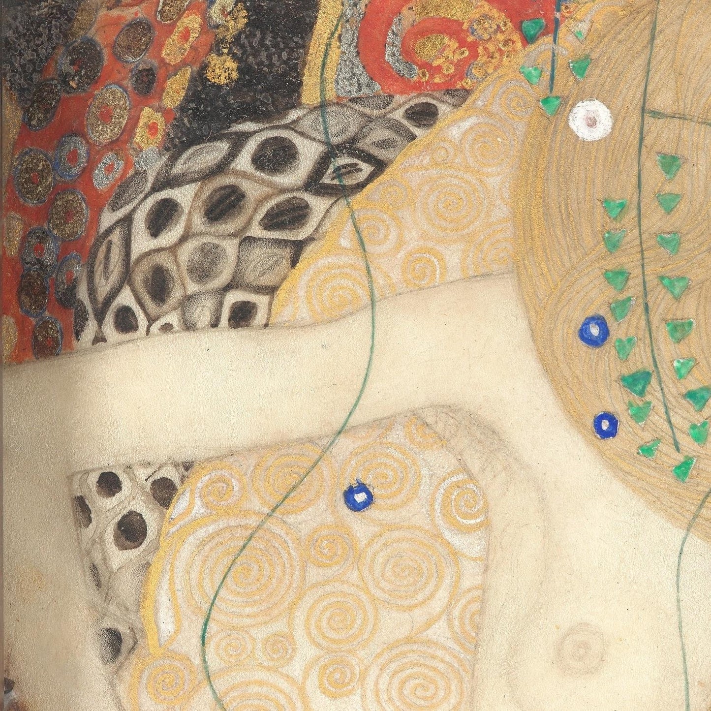 detail of the fine art reproduction from the top left corner