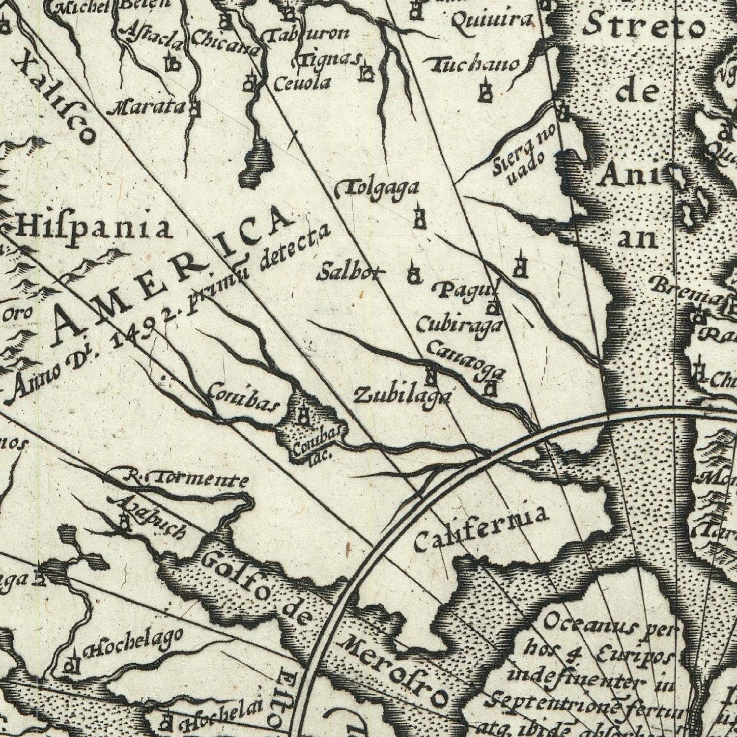 detail of the map from the centre left