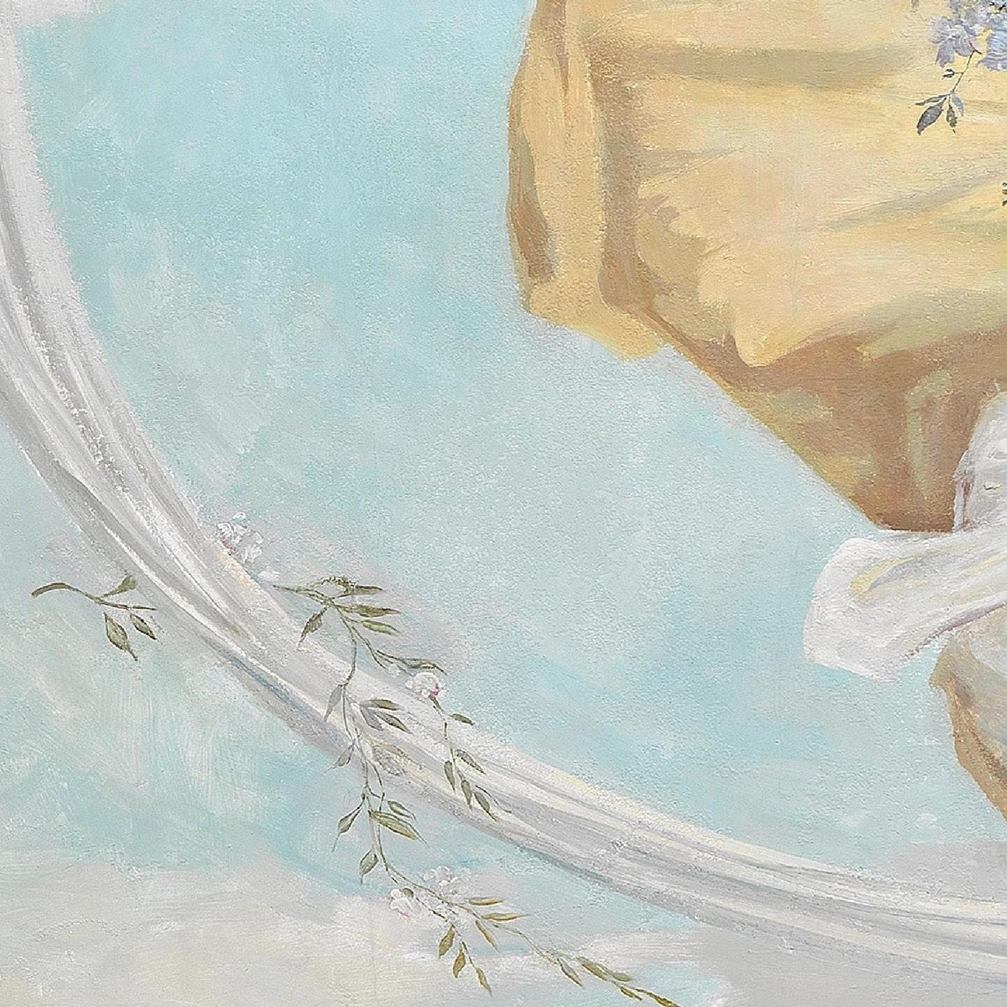 detail of the fine art reproduction from the centre left