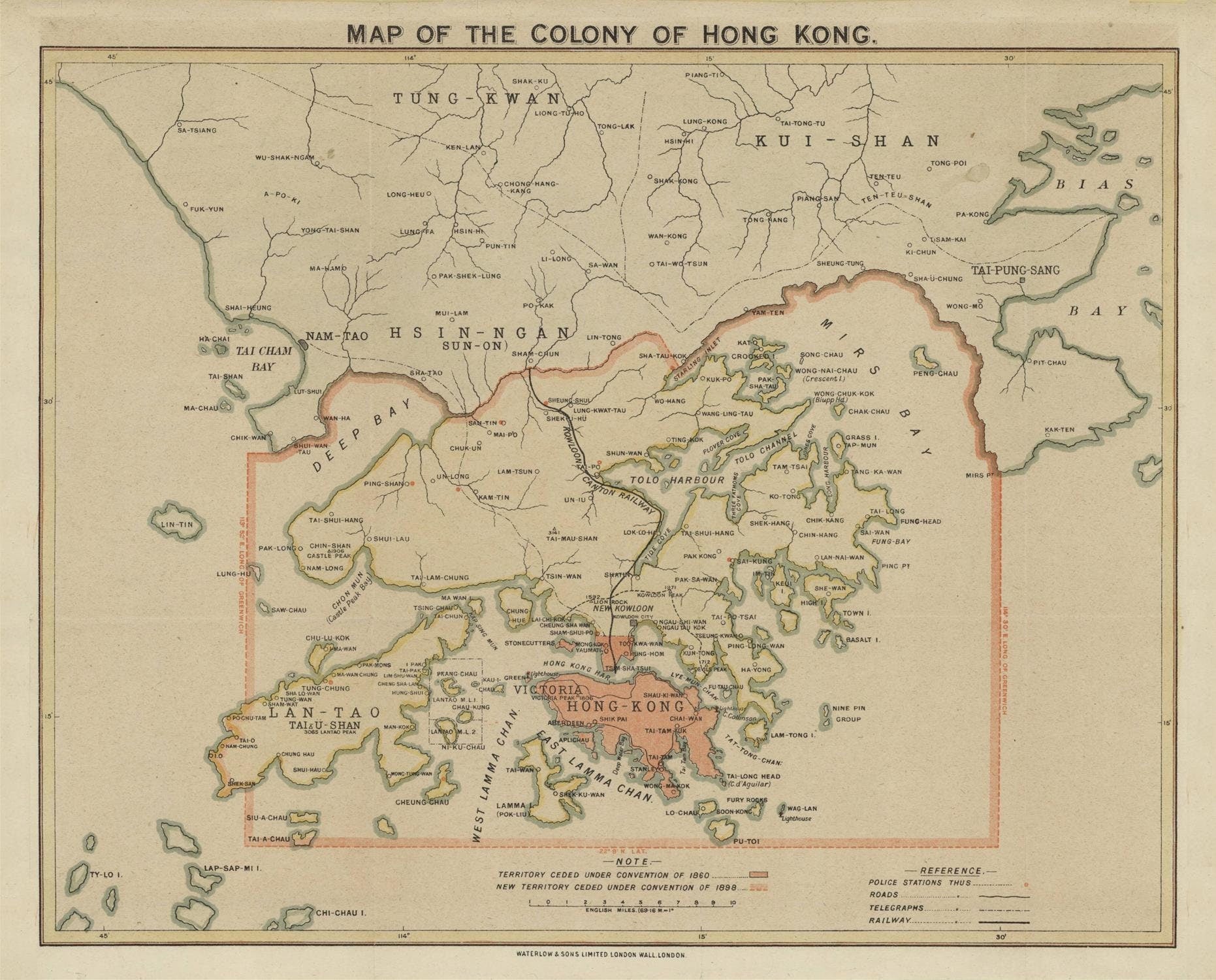 presentation of the map reproduction without a frame