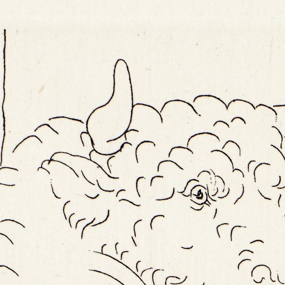 detail of the drawing reproduction from the centre left