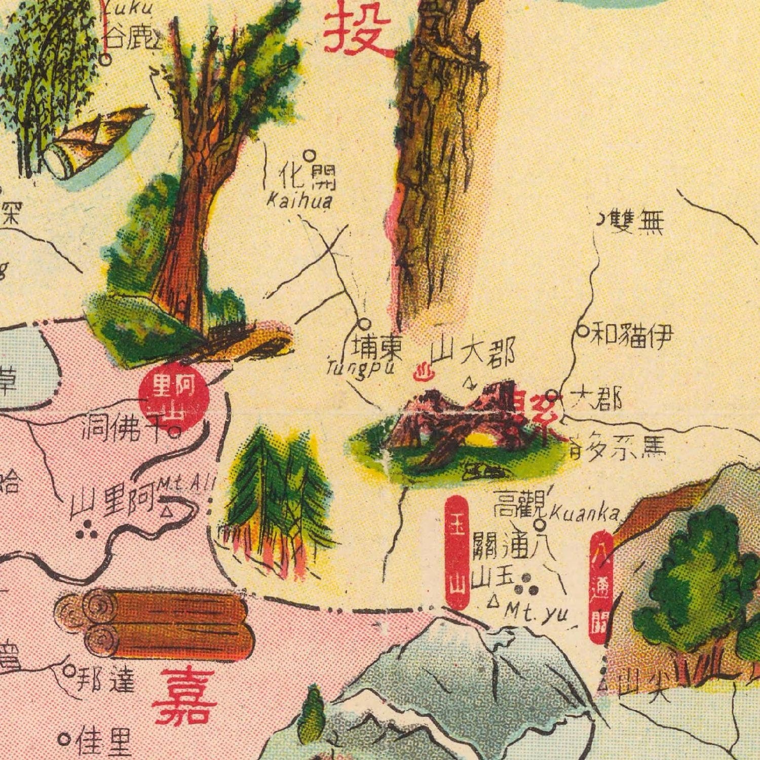 detail of the map from the centre 