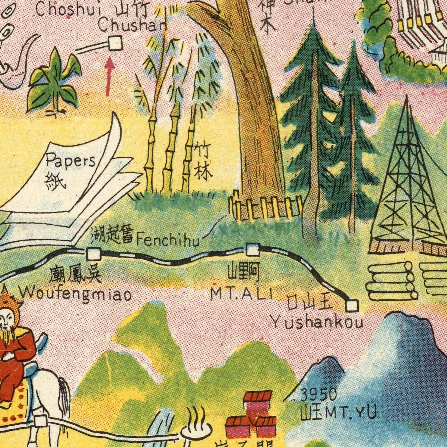 detail of the map from the centre 