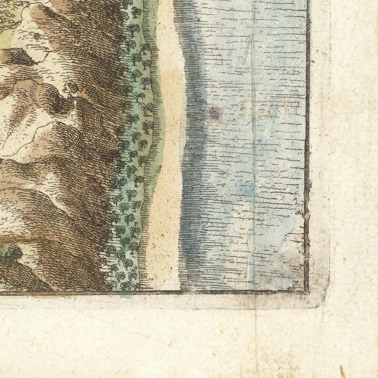 detail of the map from the bottom right corner