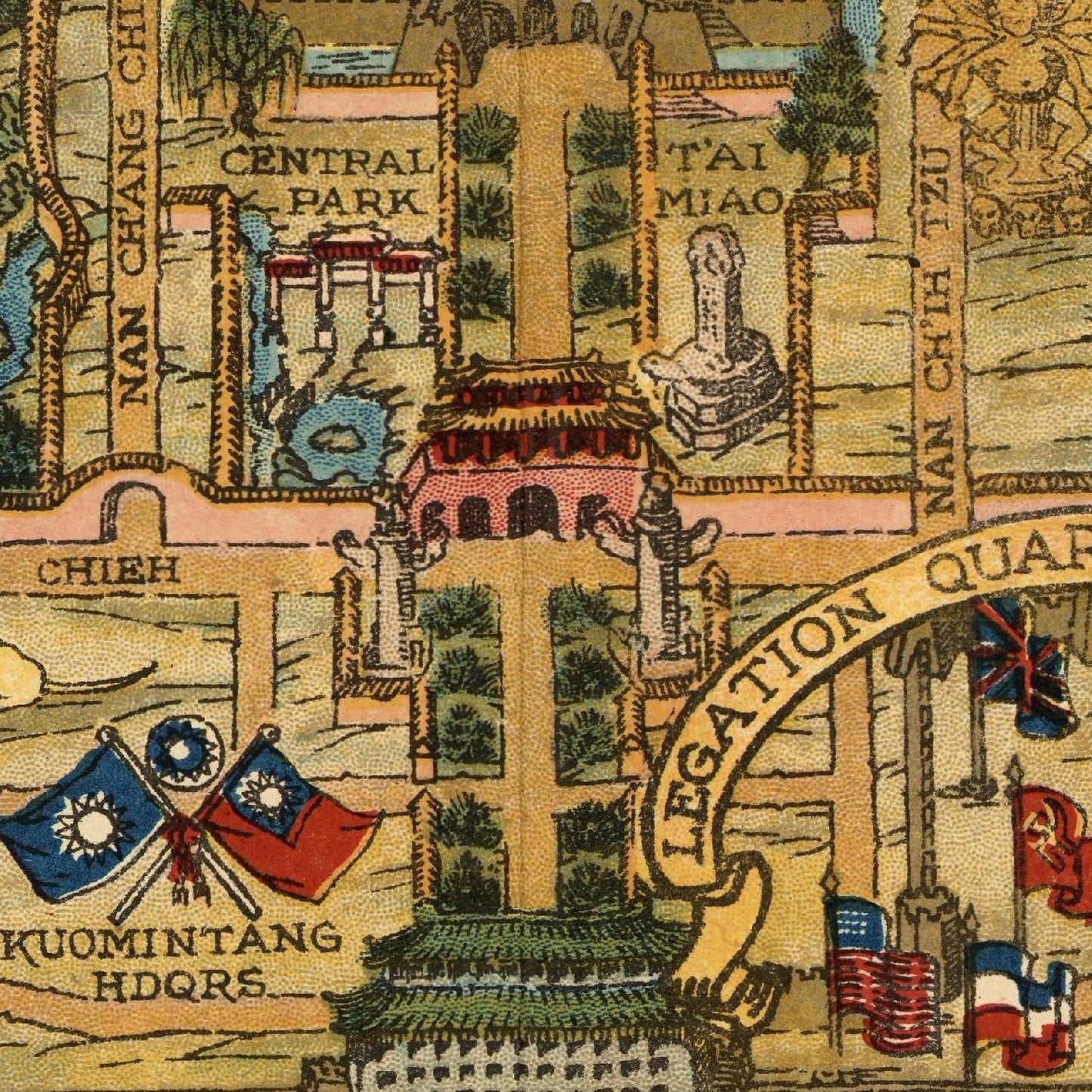 detail of the map from the centre 