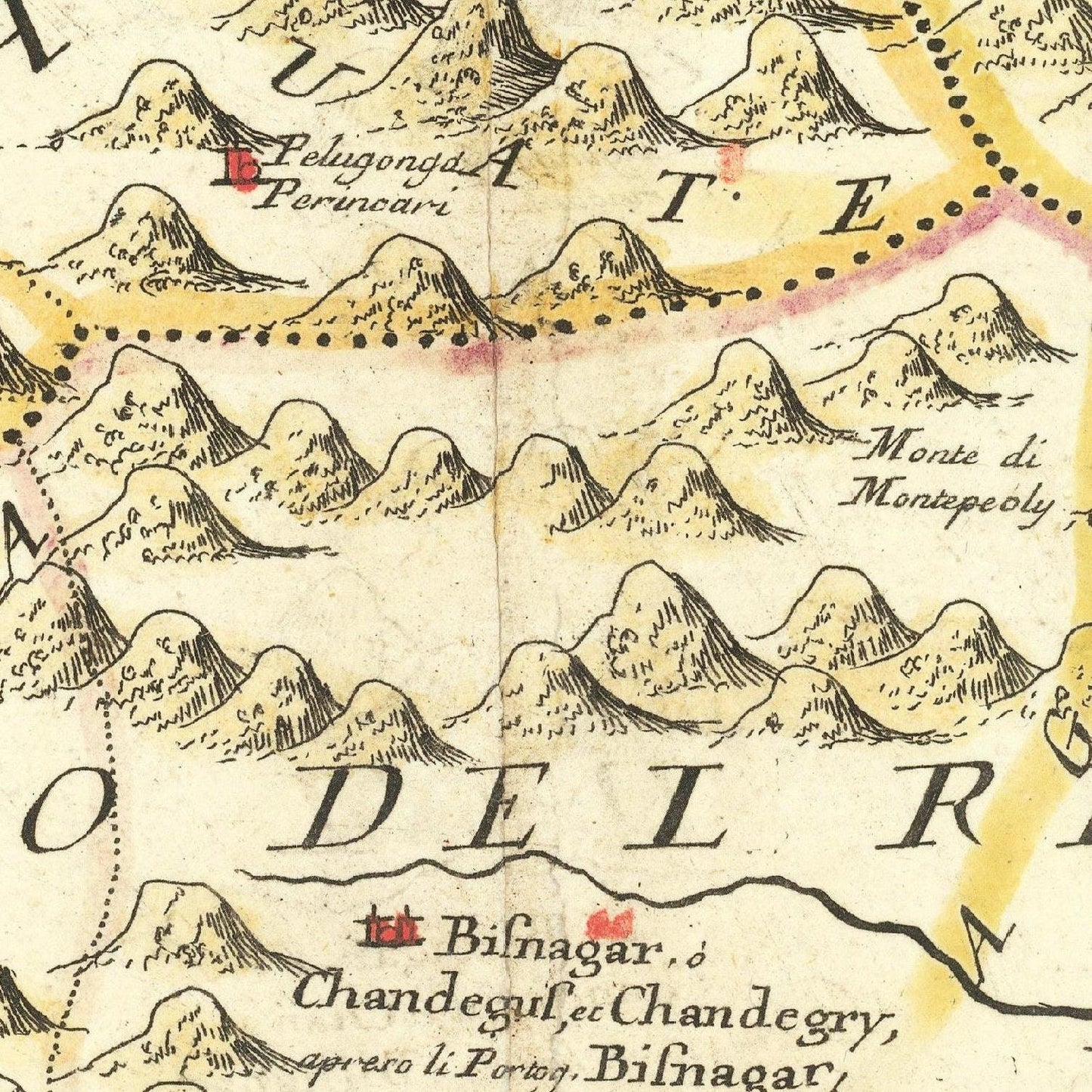 detail of the map from the centre 