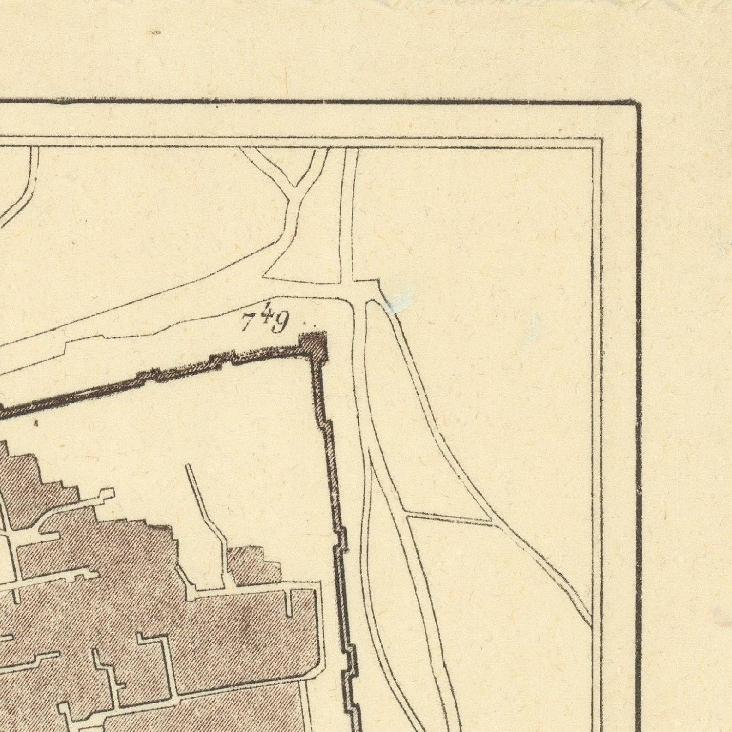 detail of the map from the top right corner