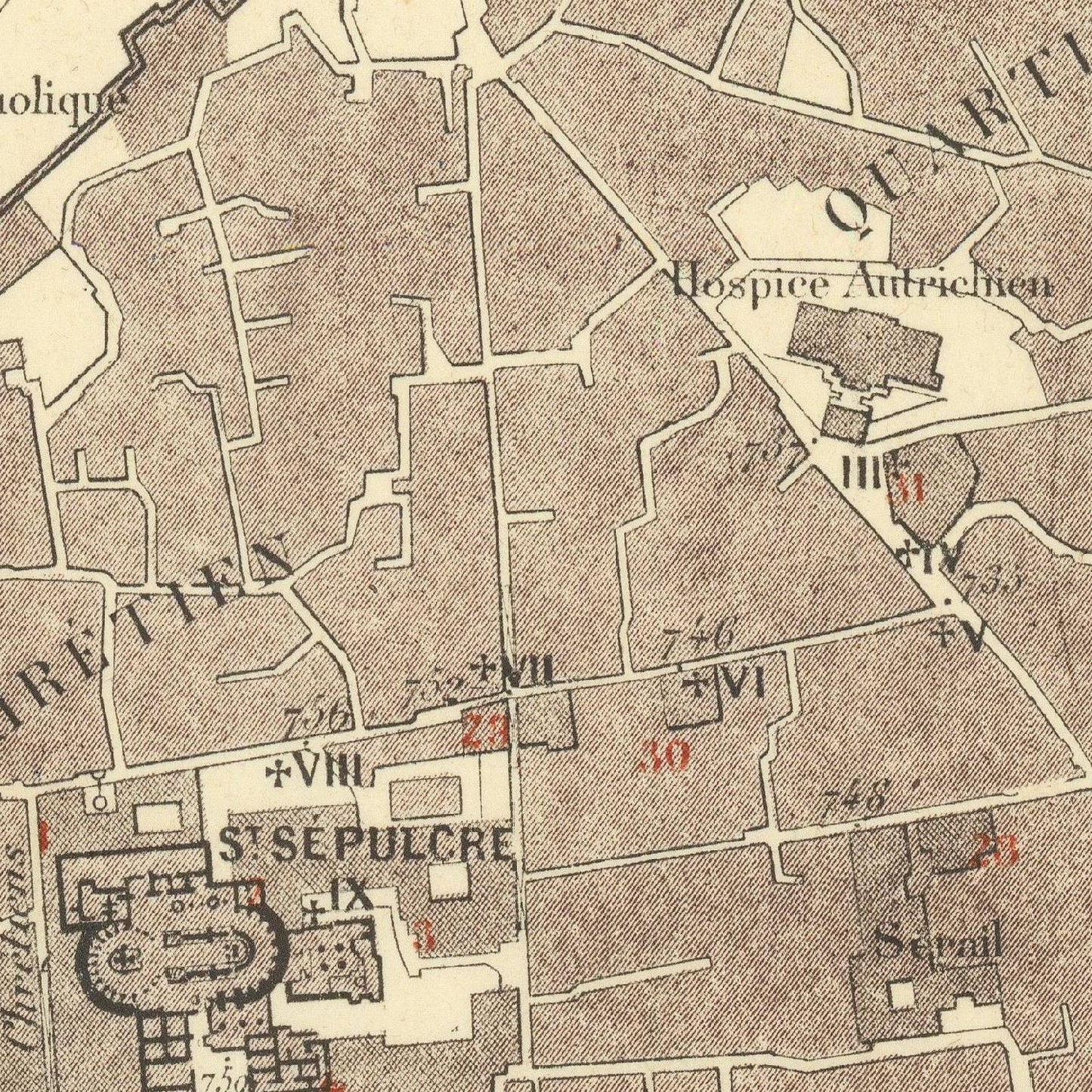 detail of the map from the centre left