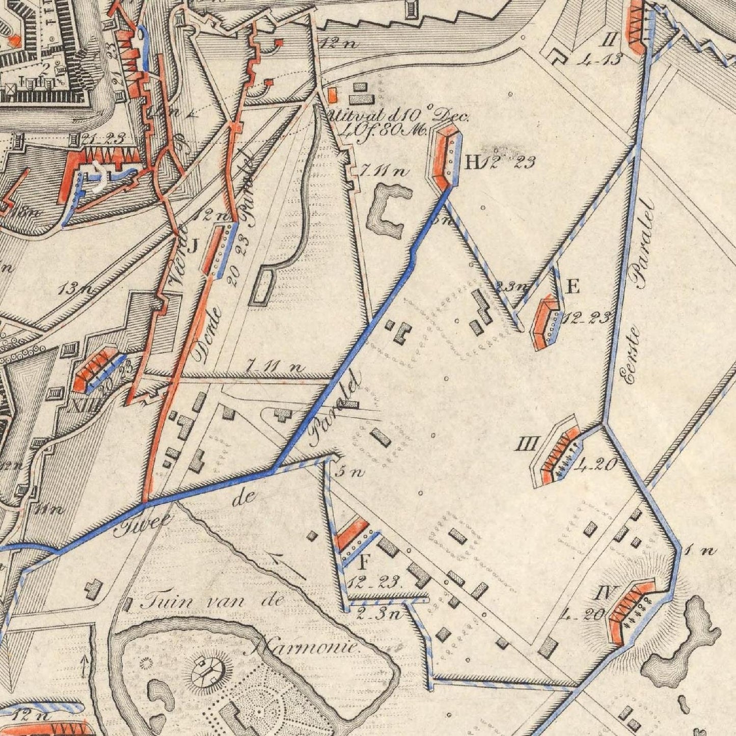 detail of the map from the centre 