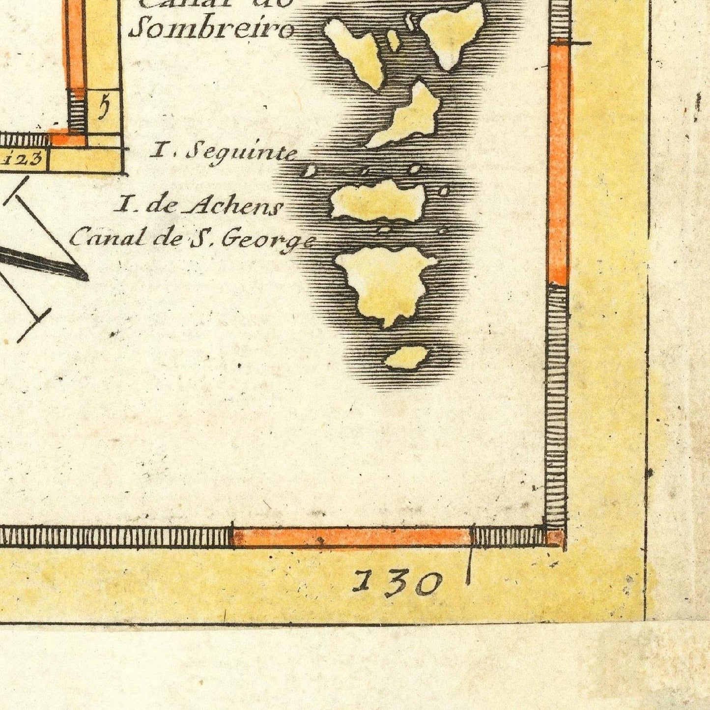 detail of the map from the bottom right corner