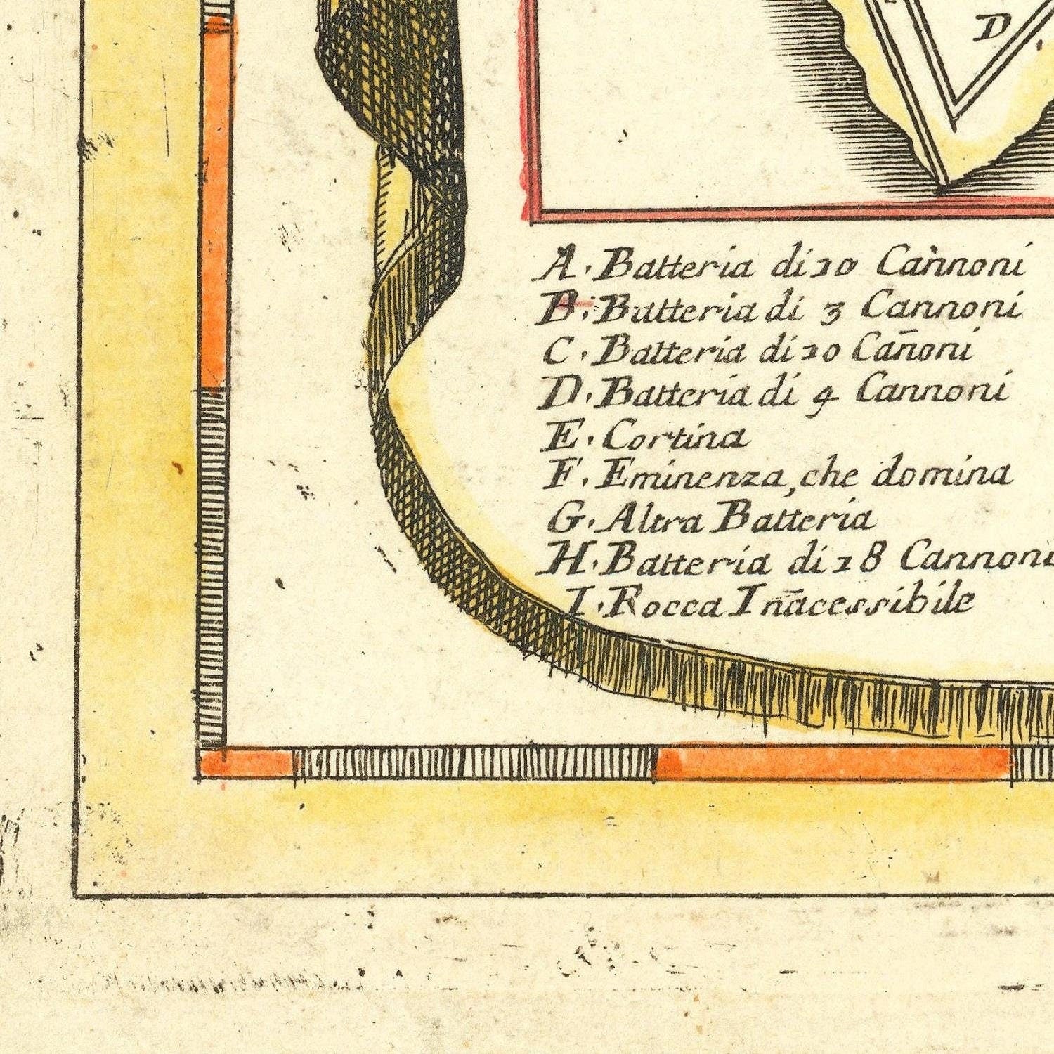 detail of the map from the bottom left corner