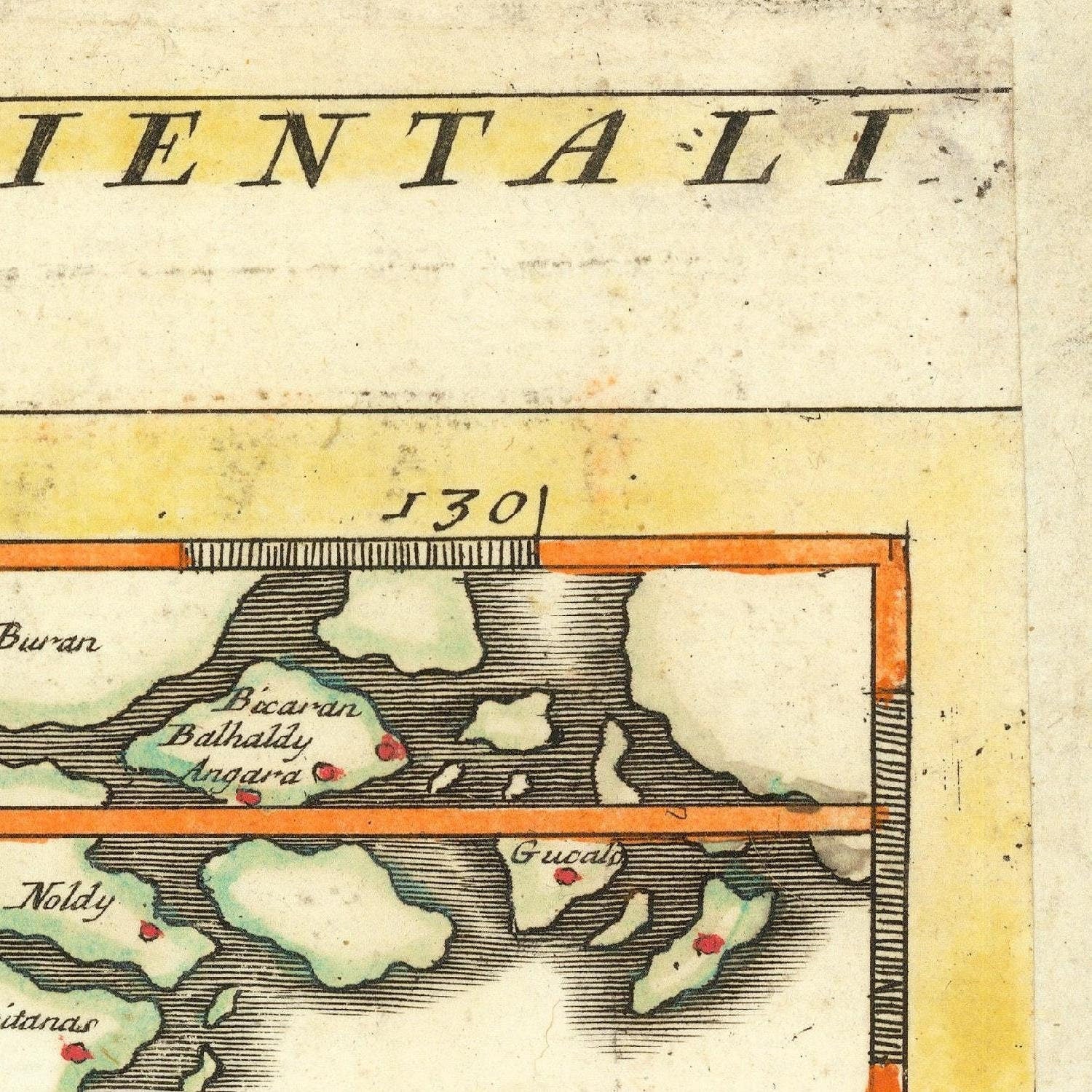 detail of the map from the top right corner