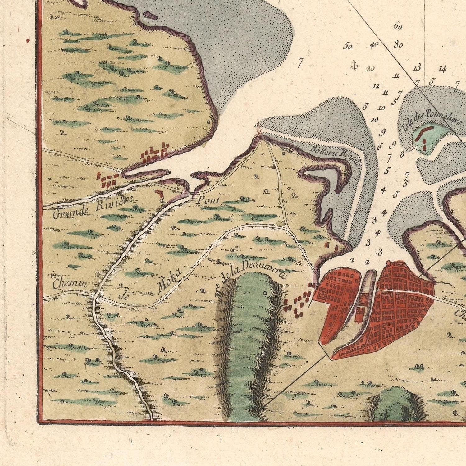 detail of the map from the bottom left corner