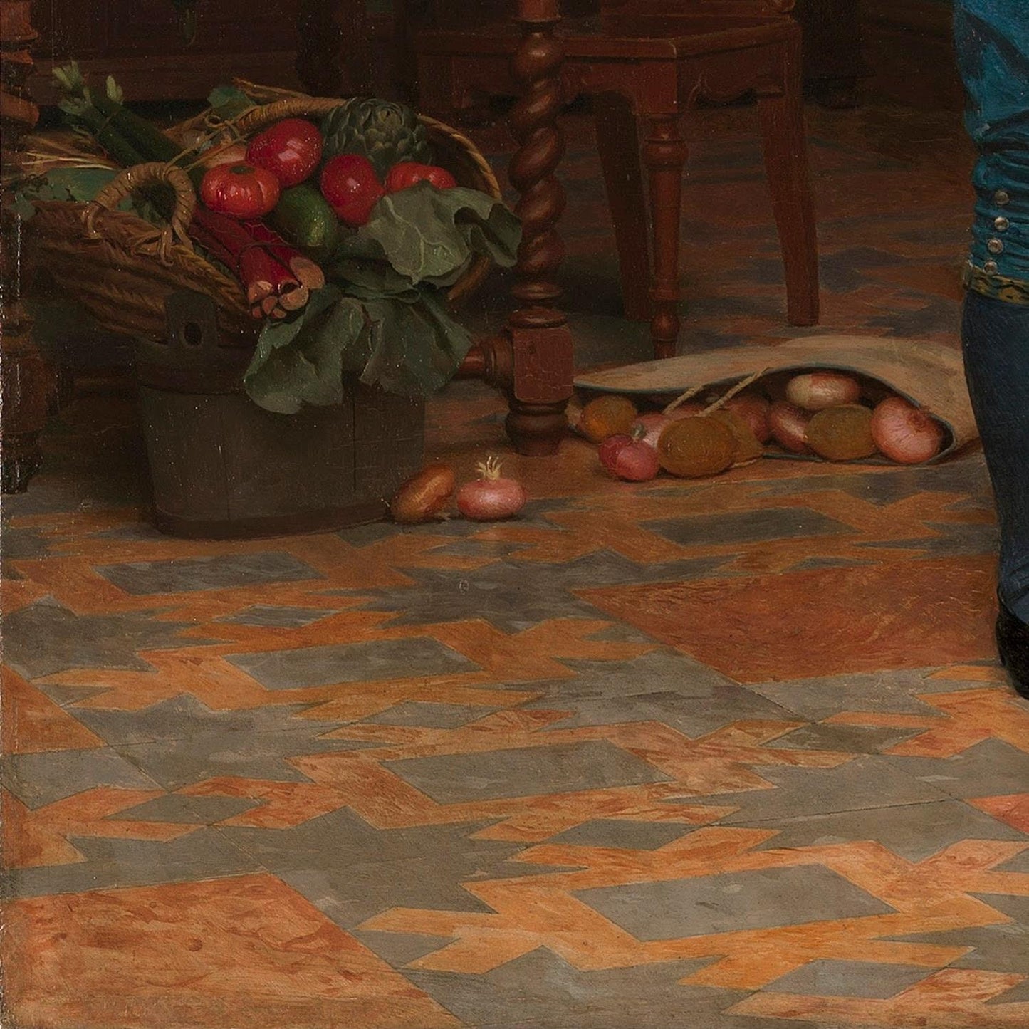 detail of the fine art reproduction from the bottom left corner