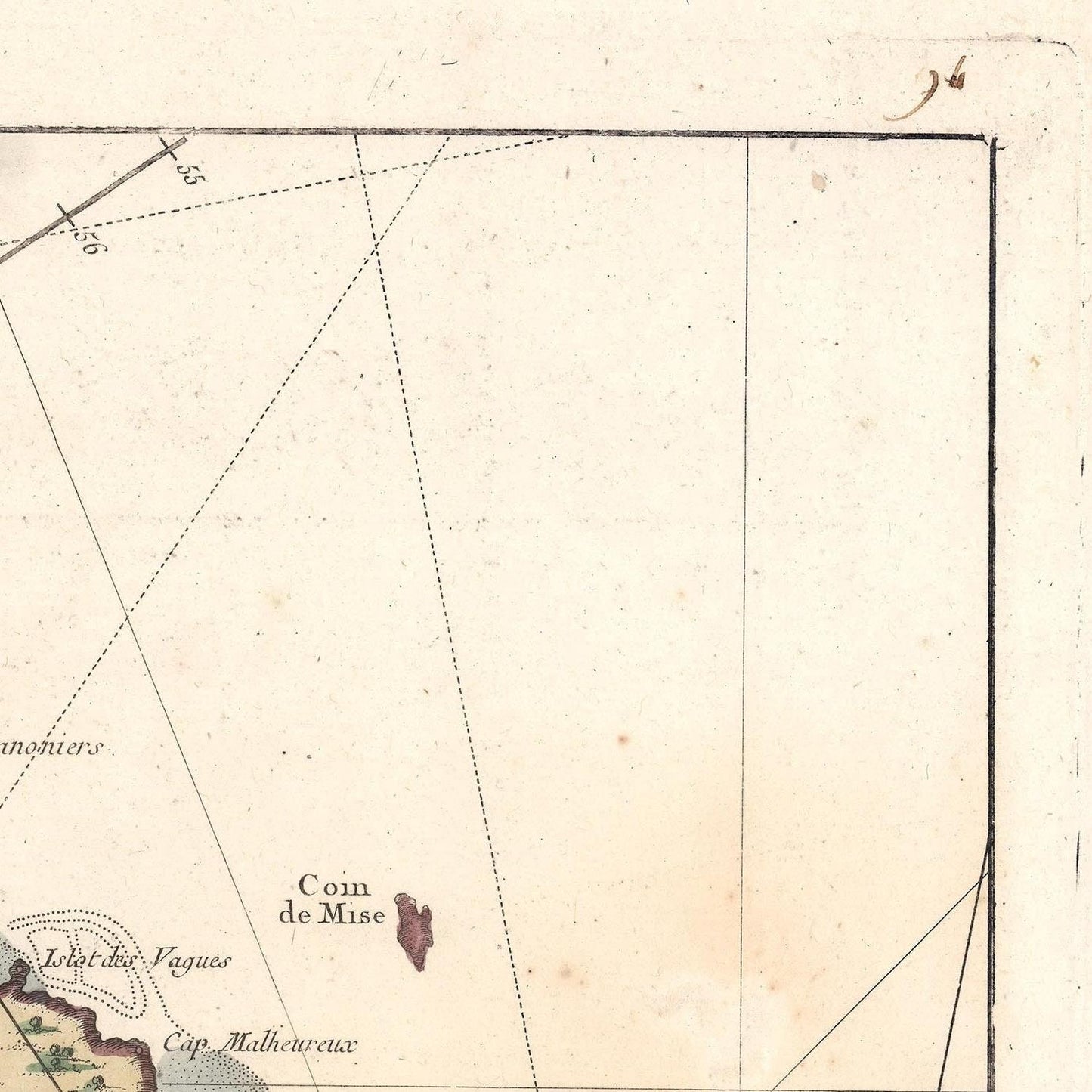 detail of the map from the top right corner