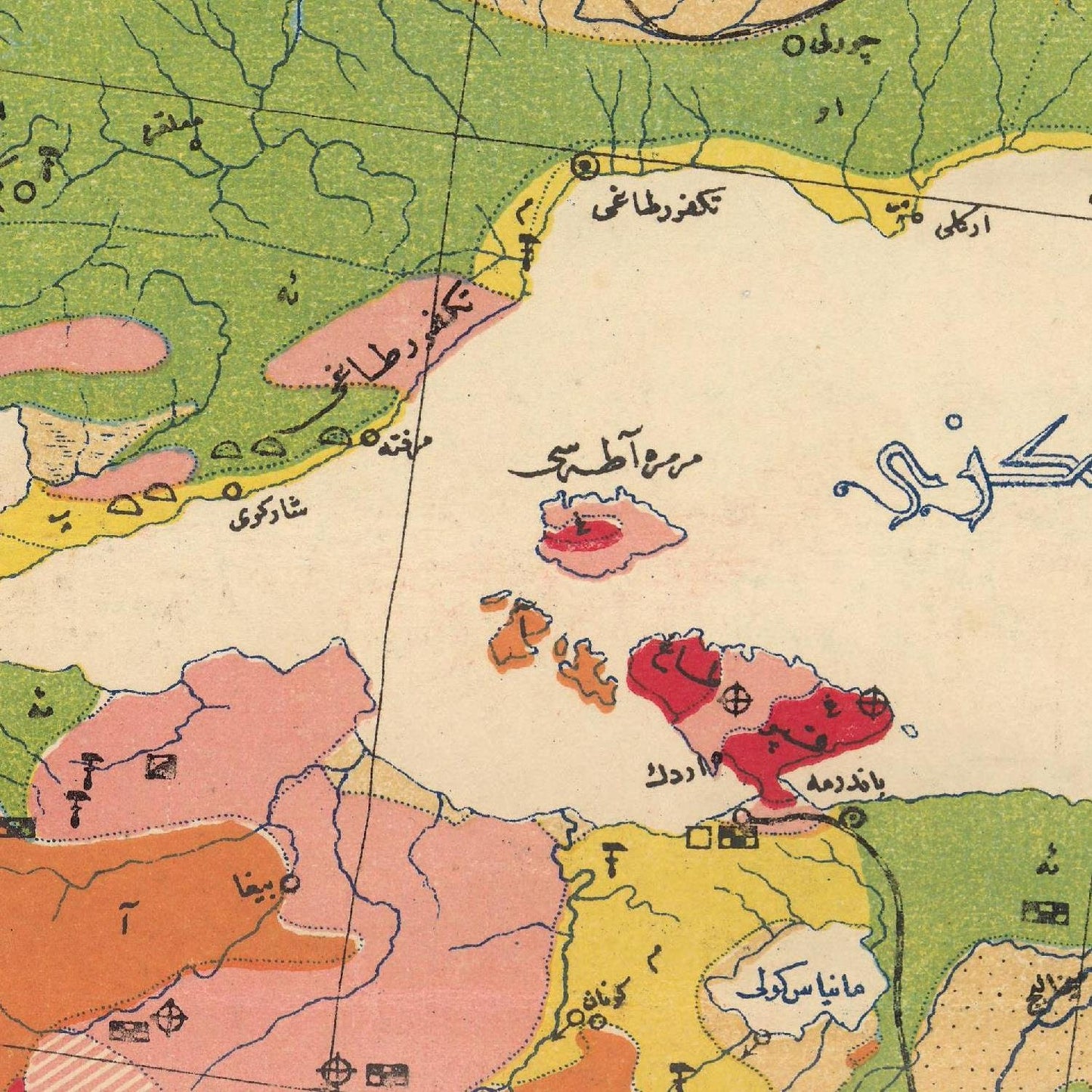 detail of the map from the centre left