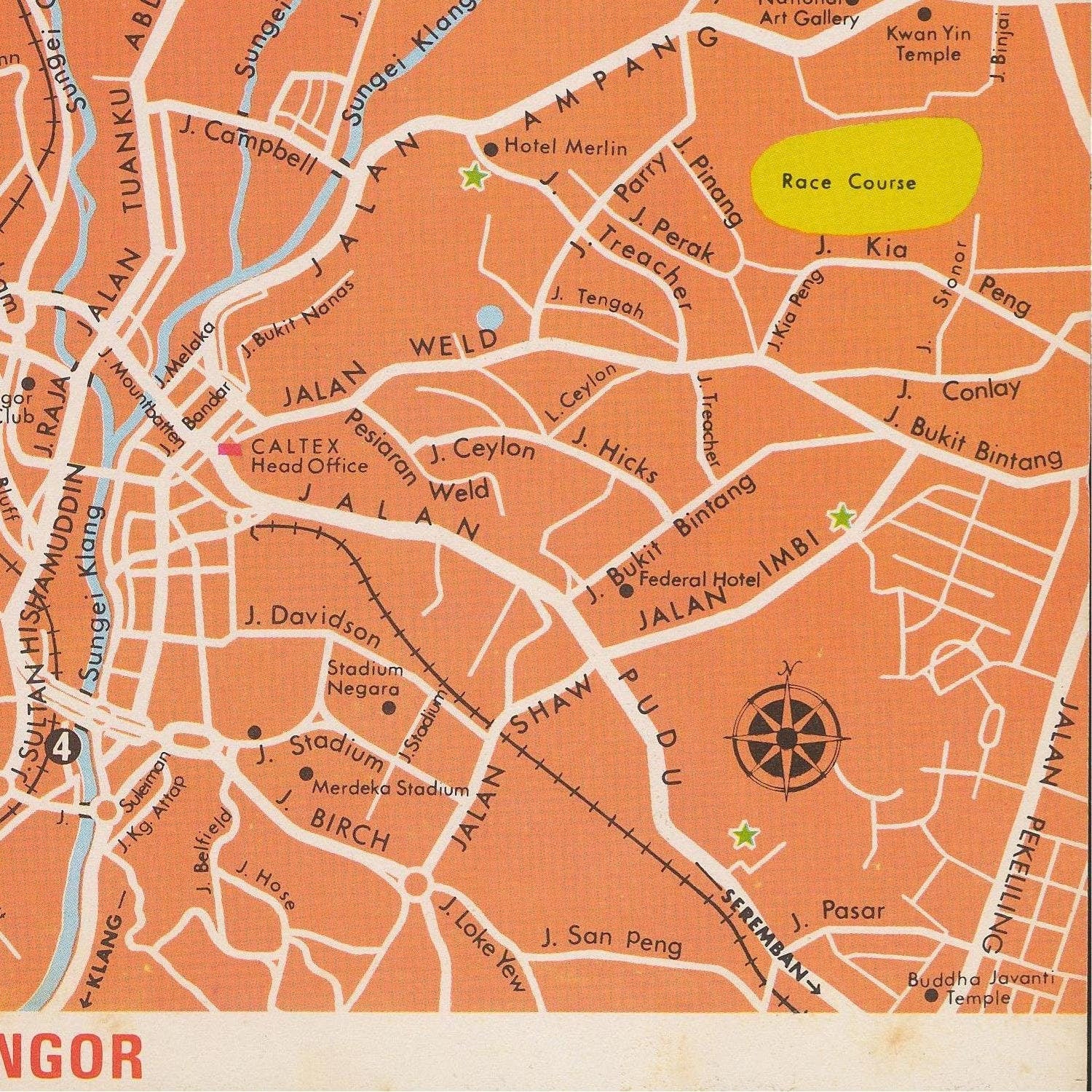 detail of the map from the bottom right corner